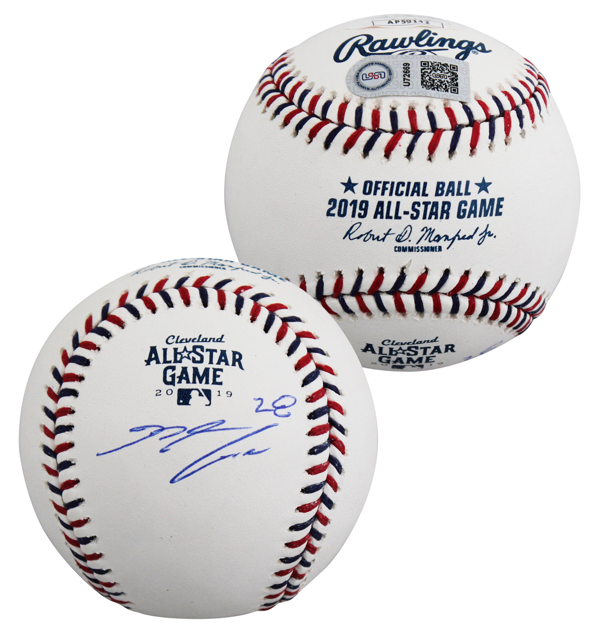 Rockies Nolan Arenado Signed 2019 All-Star Game Logo OML Baseball W/ Case JSA