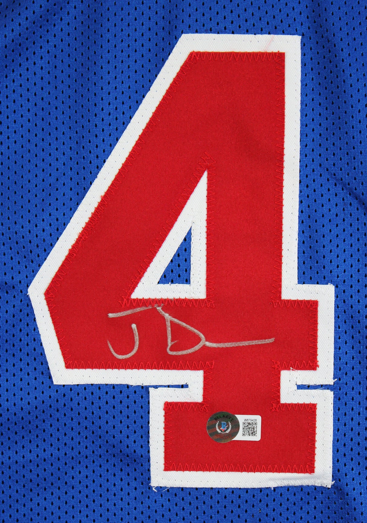 Joe Dumars Authentic Signed Blue Pro Style Jersey Autographed BAS Witnessed 2