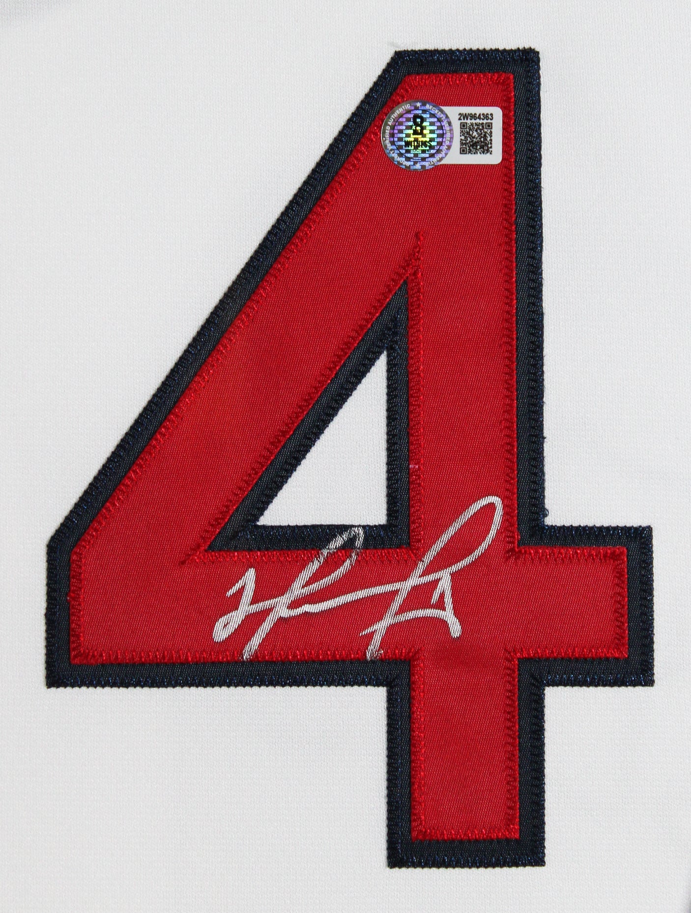 Red Sox David Ortiz Signed White 2004 WS Logo M&N CC Framed Jersey BAS Witnessed