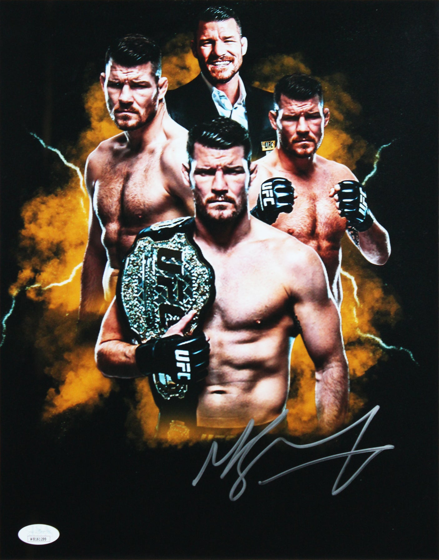 MMA Michael Bisping Authentic Signed 11x14 Framed Photo JSA Witness #WB161299