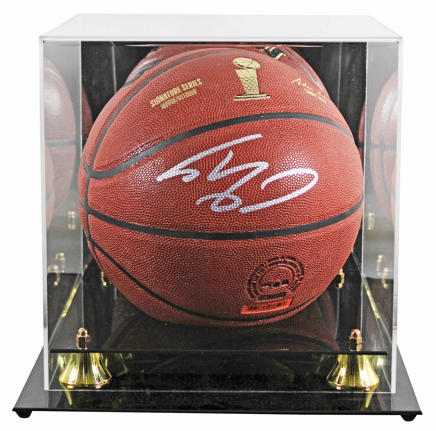 Lakers Shaquille O'Neal Signed Wilson Trophy Series Basketball W/ Case BAS Wit