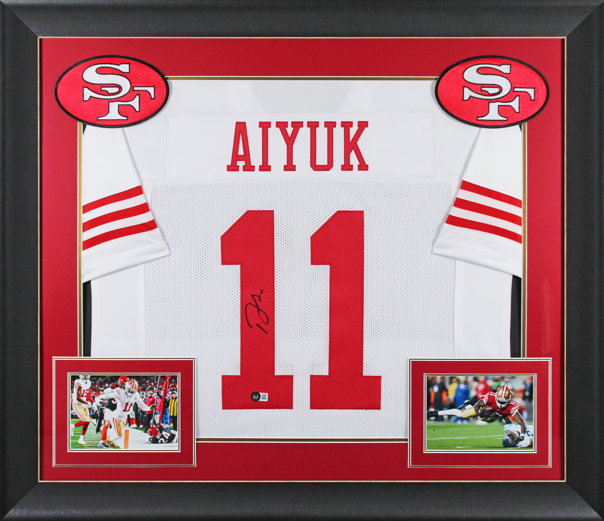 Brandon Aiyuk Authentic Signed White Pro Style Framed Jersey BAS Witnessed