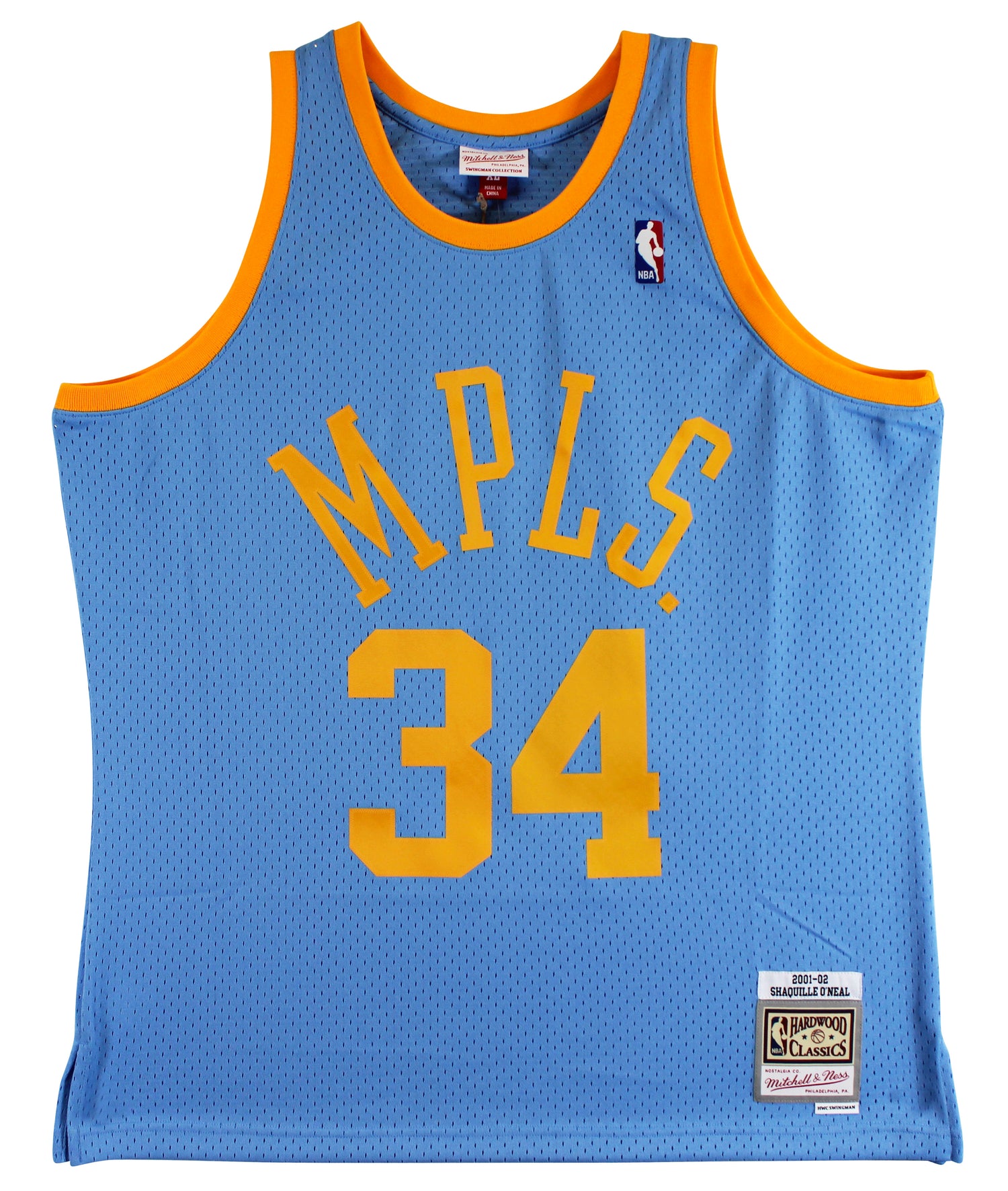 Lakers Shaquille O'Neal Authentic Signed Blue 2001-02 TB M&N HWC Jersey BAS Wit