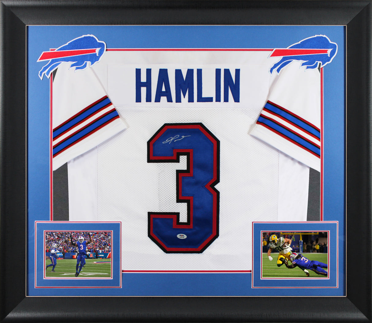 Damar Hamlin Authentic Signed White Pro Style Framed Jersey Autographed PSA/DNA
