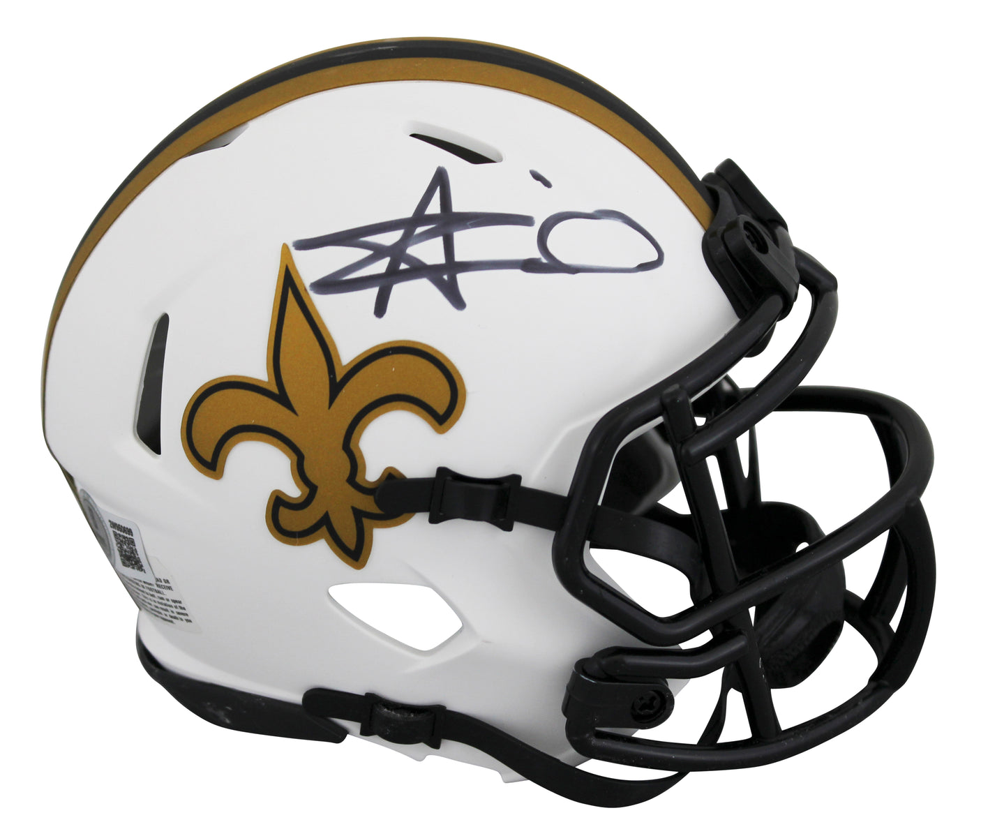 Saints Alvin Kamara Authentic Signed Lunar Speed Mini Helmet W/ Case BAS Witness