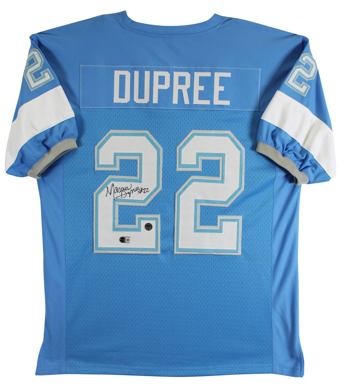 Breakers Marcus Dupree Signed Light Blue Pro Style Jersey BAS #BY031292
