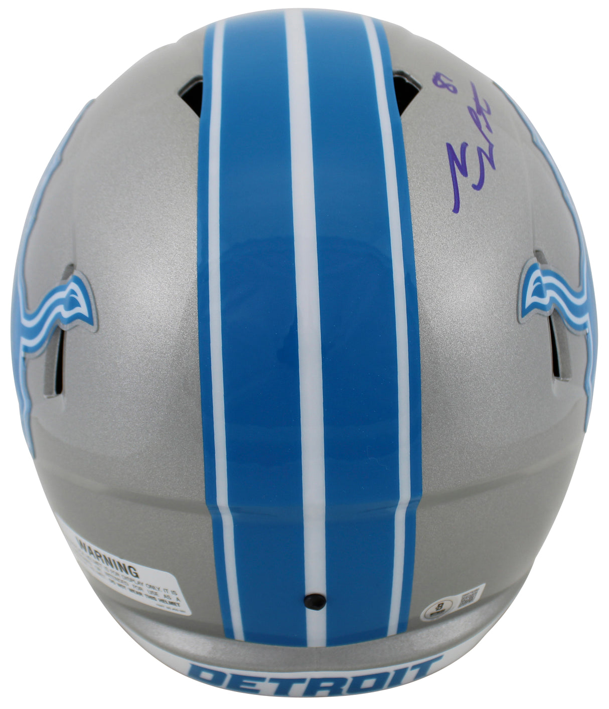 Lions Sam LaPorta Authentic Signed Full Size Speed Rep Helmet W/ Case BAS Wit