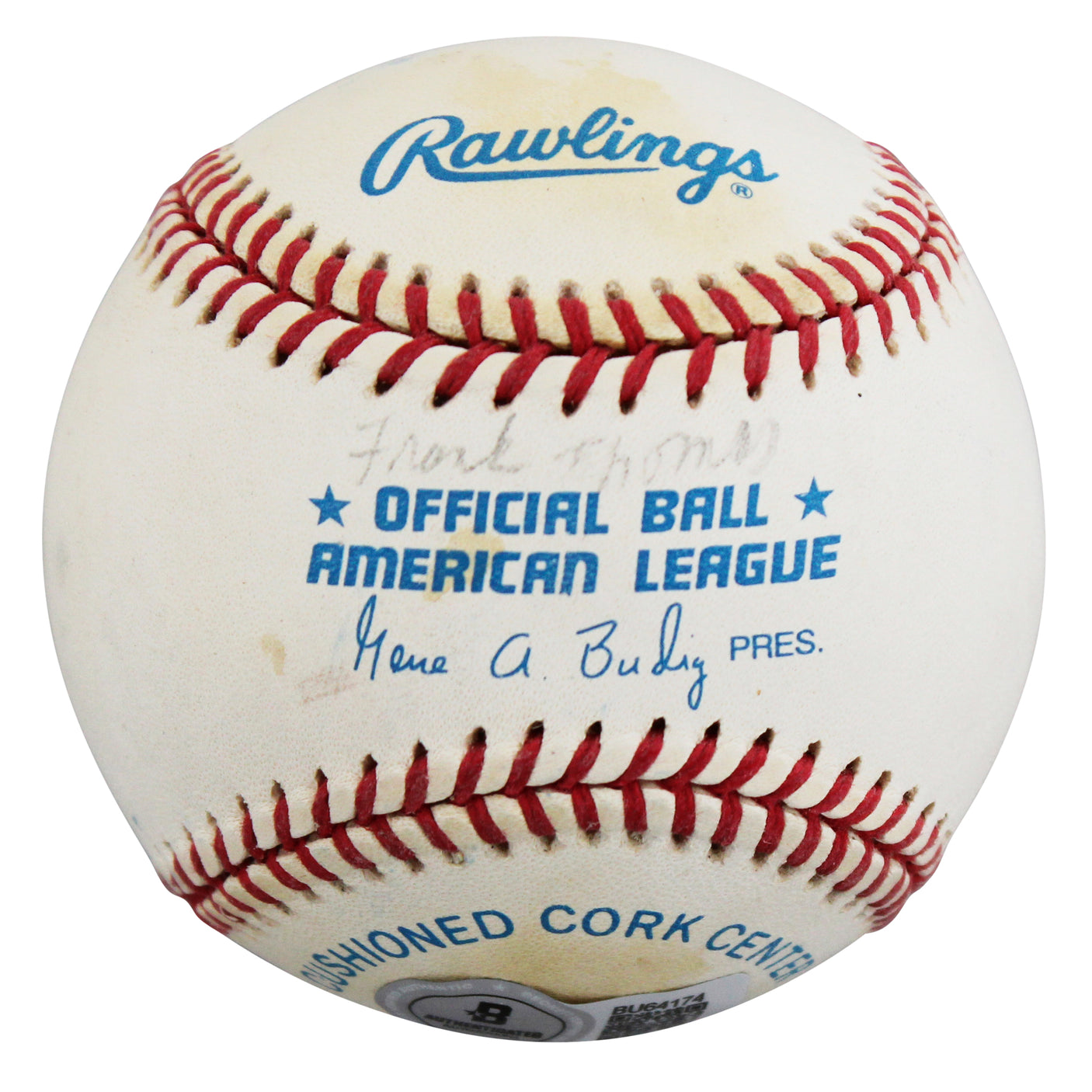 White Sox Frank Thomas Authentic Signed Gene Budig OAL Baseball BAS #BU64174