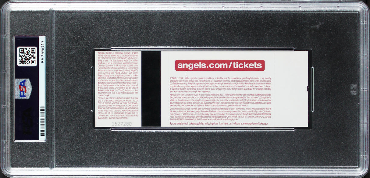 Angels Shohei Ohtani Signed 6/27/23 LAA Vs CWS Ticket Stub Auto 10! PSA Slabbed