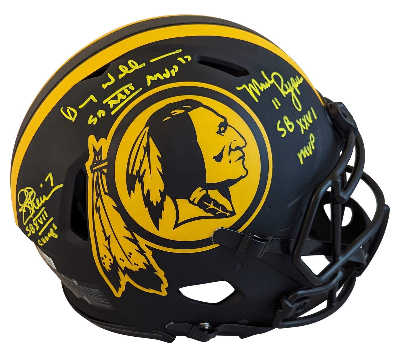 WFT SB QBs (3) Signed Eclipse Full Size Speed Proline Helmet W/ Case BAS Witness