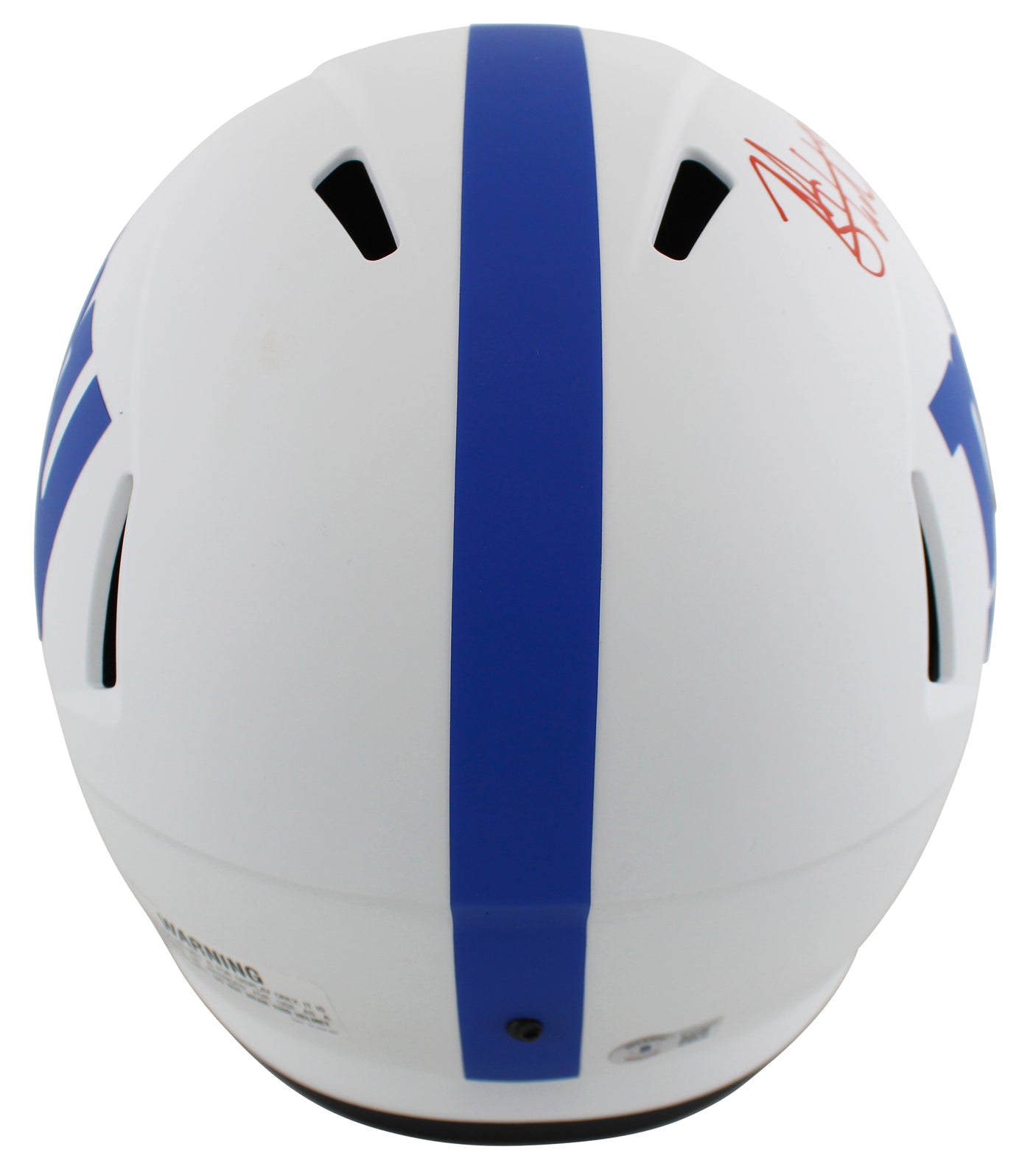 Giants Michael Strahan Signed Lunar Full Size Speed Rep Helmet W/ Case BAS Wit