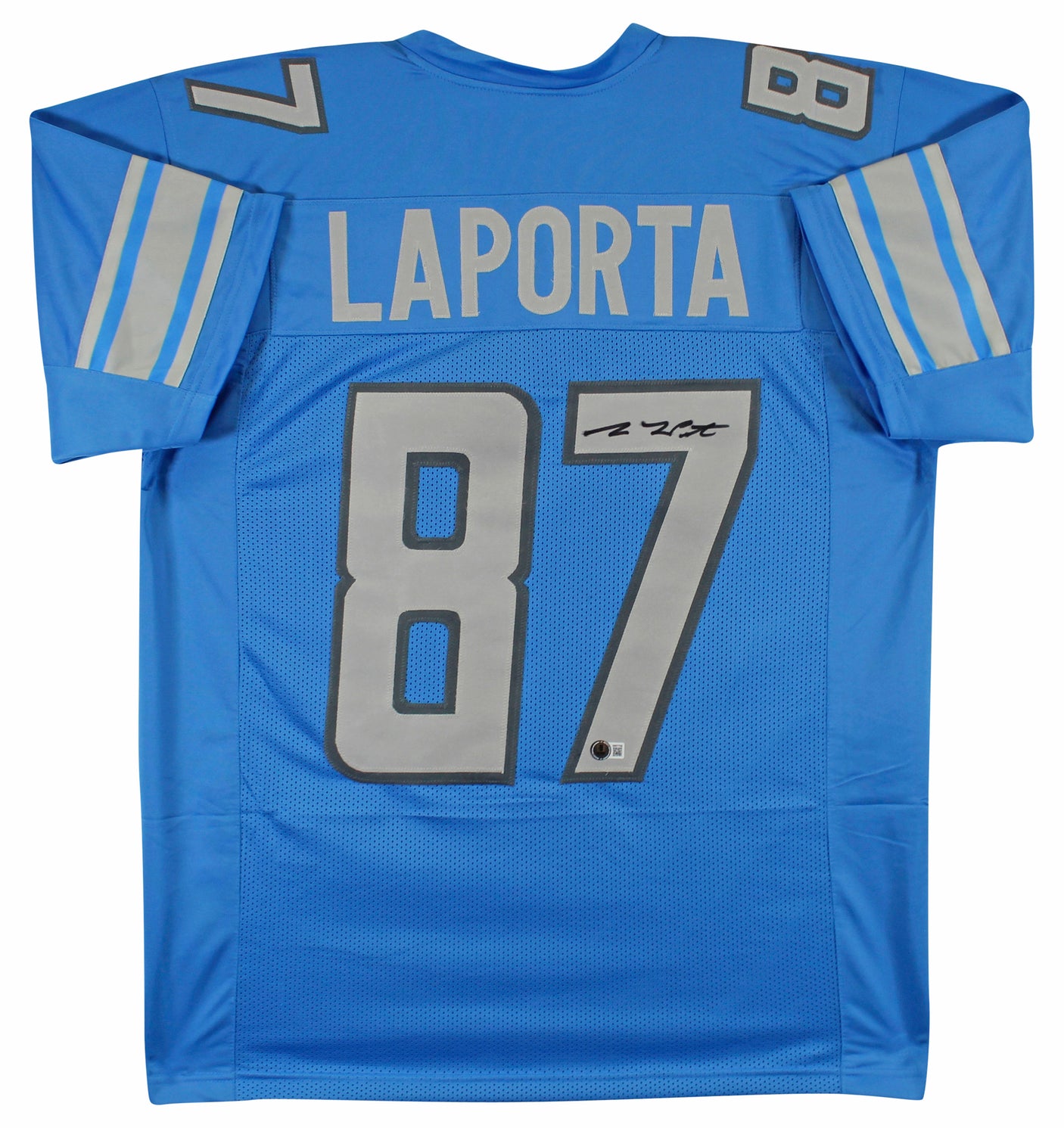 Sam Laporta Authentic Signed Blue Pro Style Jersey Autographed BAS Witnessed 2