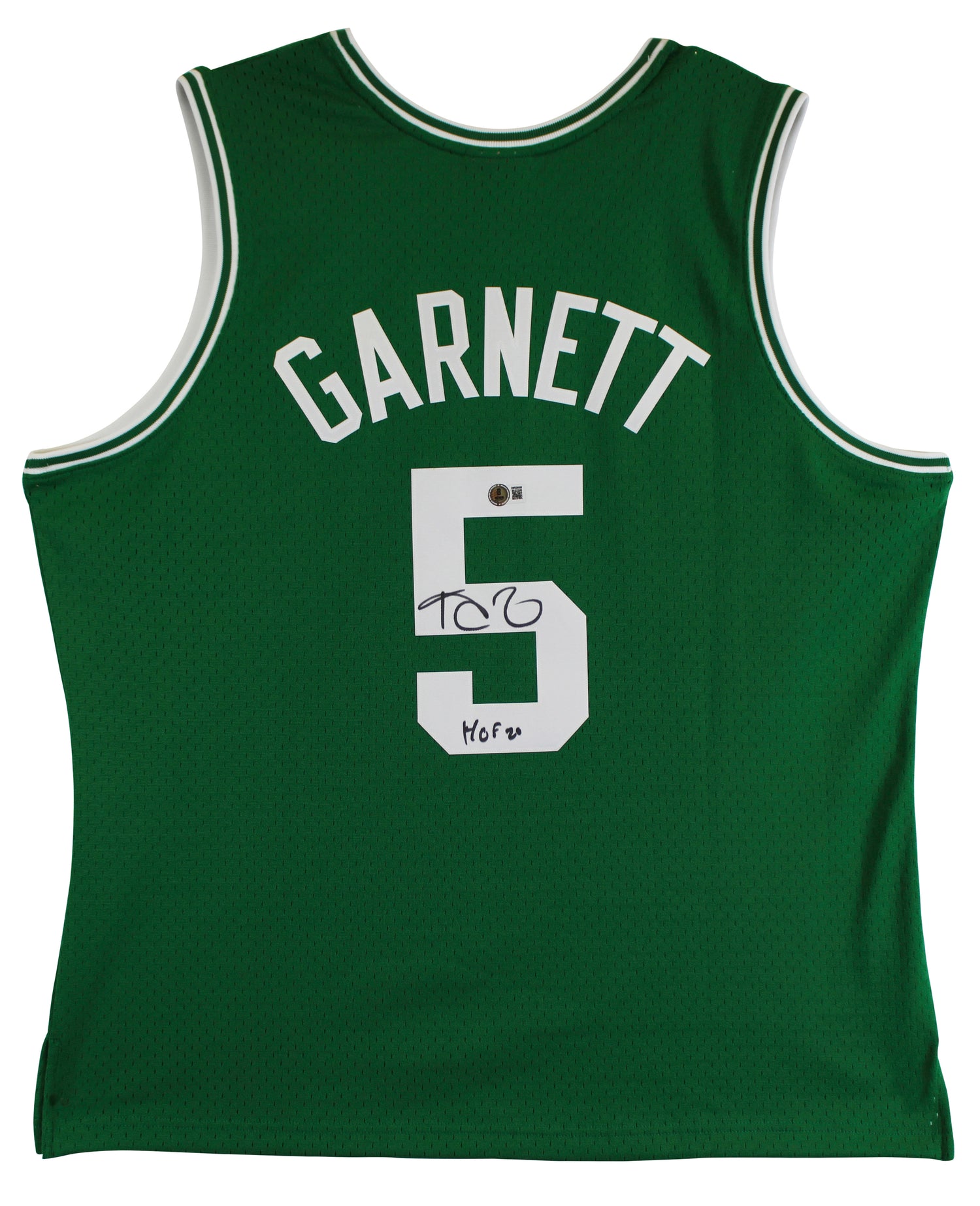 Celtics Kevin Garnett "HOF 20" Signed Green M&N HWC Swingman Jersey BAS Witness