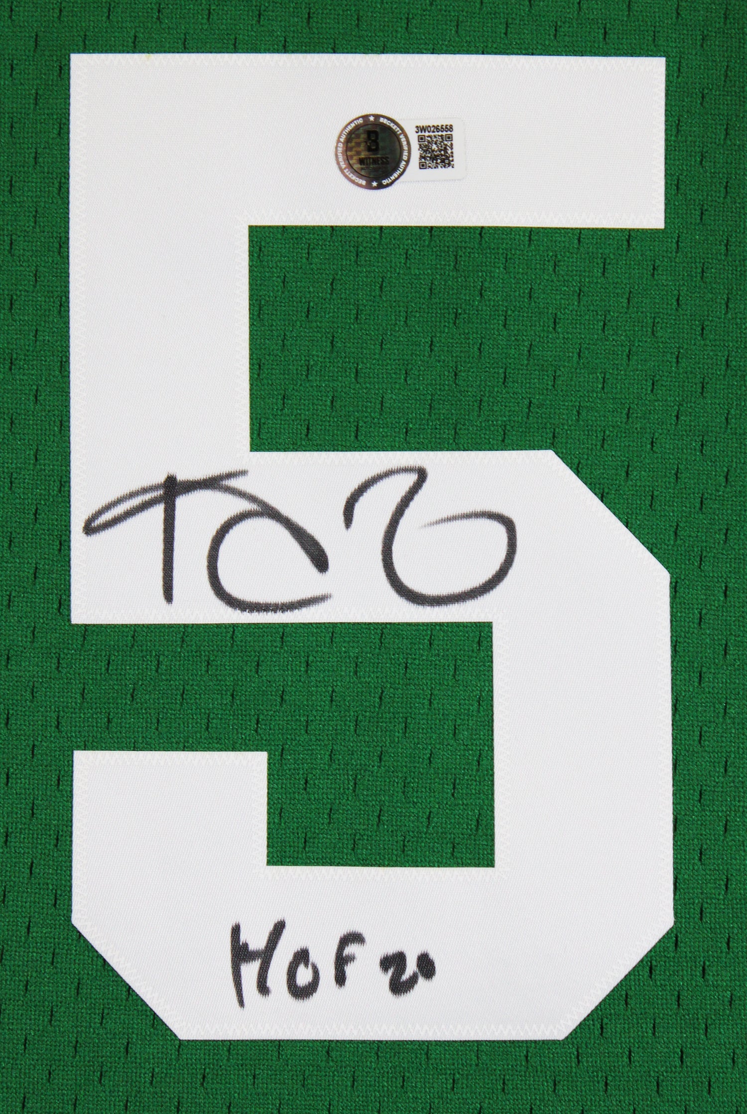 Celtics Kevin Garnett "HOF 20" Signed Green M&N HWC Swingman Jersey BAS Witness