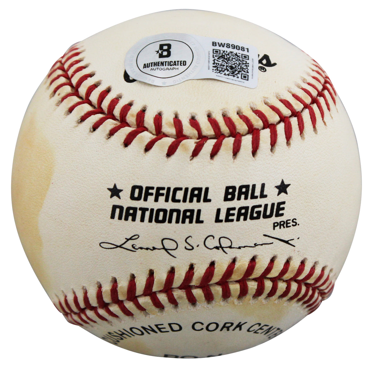 Cubs Ernie Banks Authentic Signed Leonard Coleman ONL Baseball BAS #BW89081