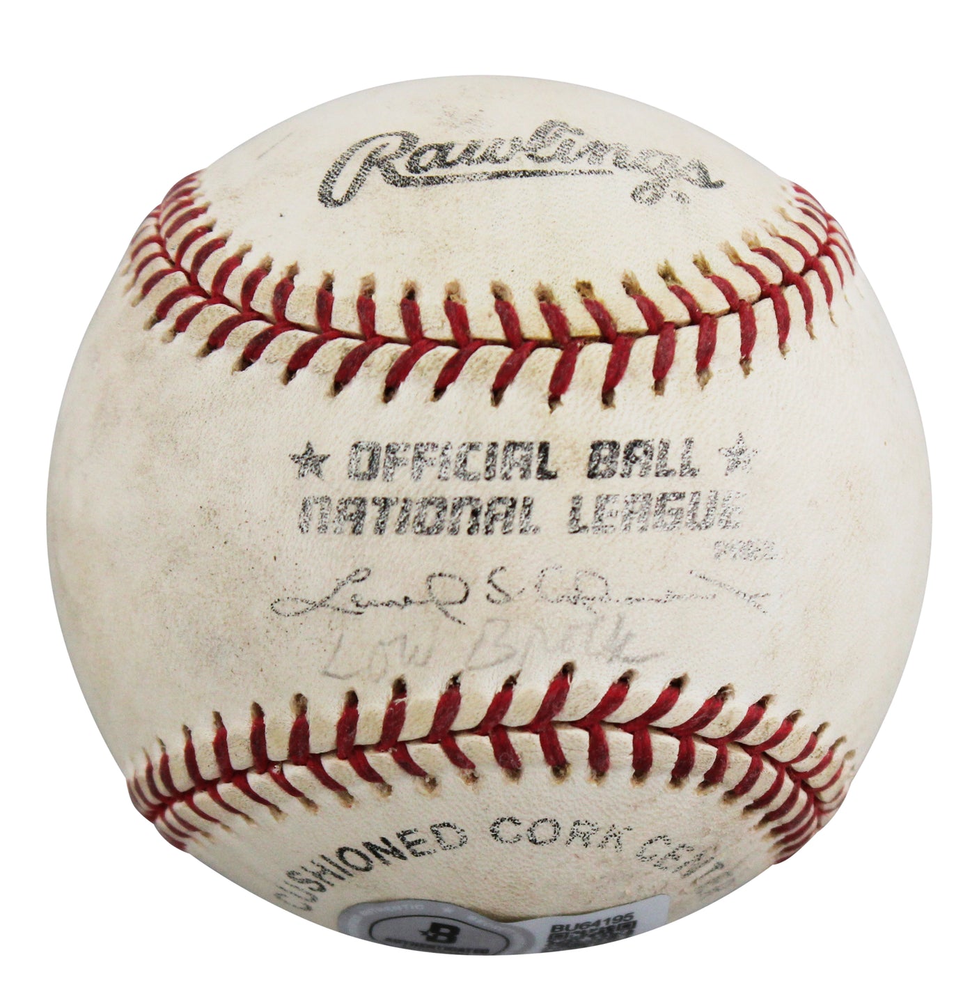 Cardinals Lou Brock Authentic Signed Leonard Coleman ONL Baseball BAS #BU64195