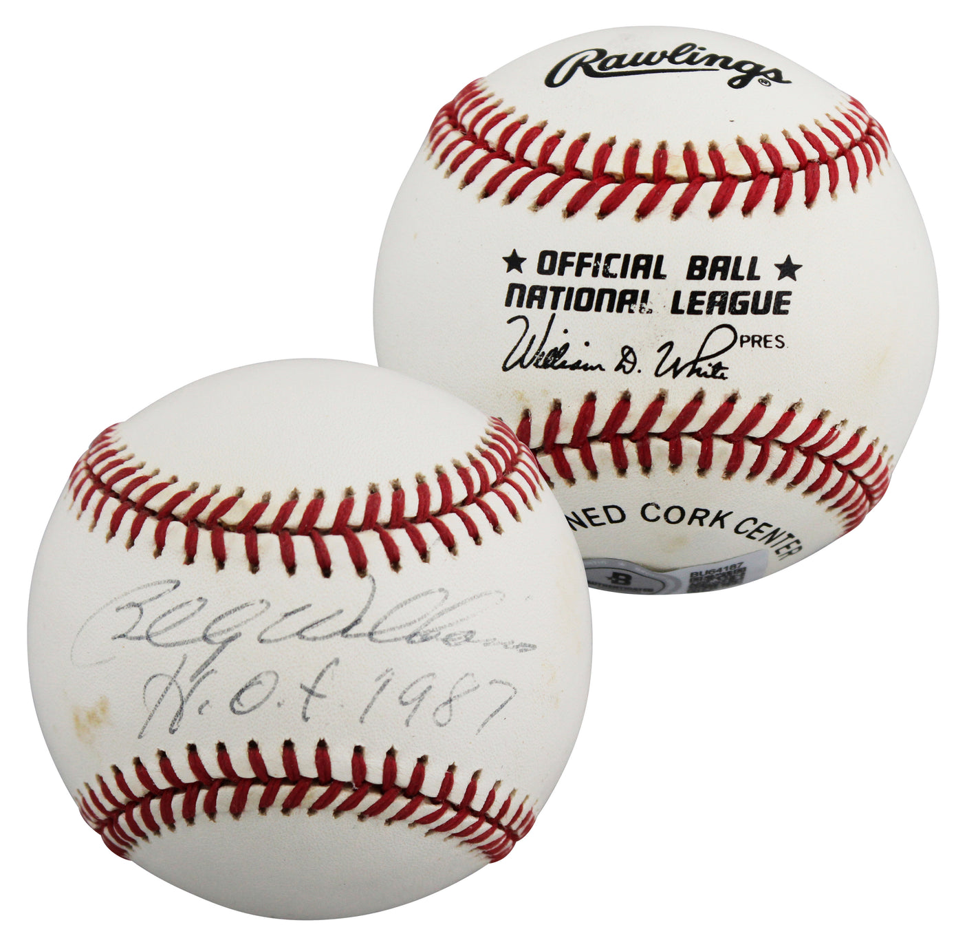 Cubs Billy Williams "HOF 87" Signed William White ONL Baseball BAS #BU64187