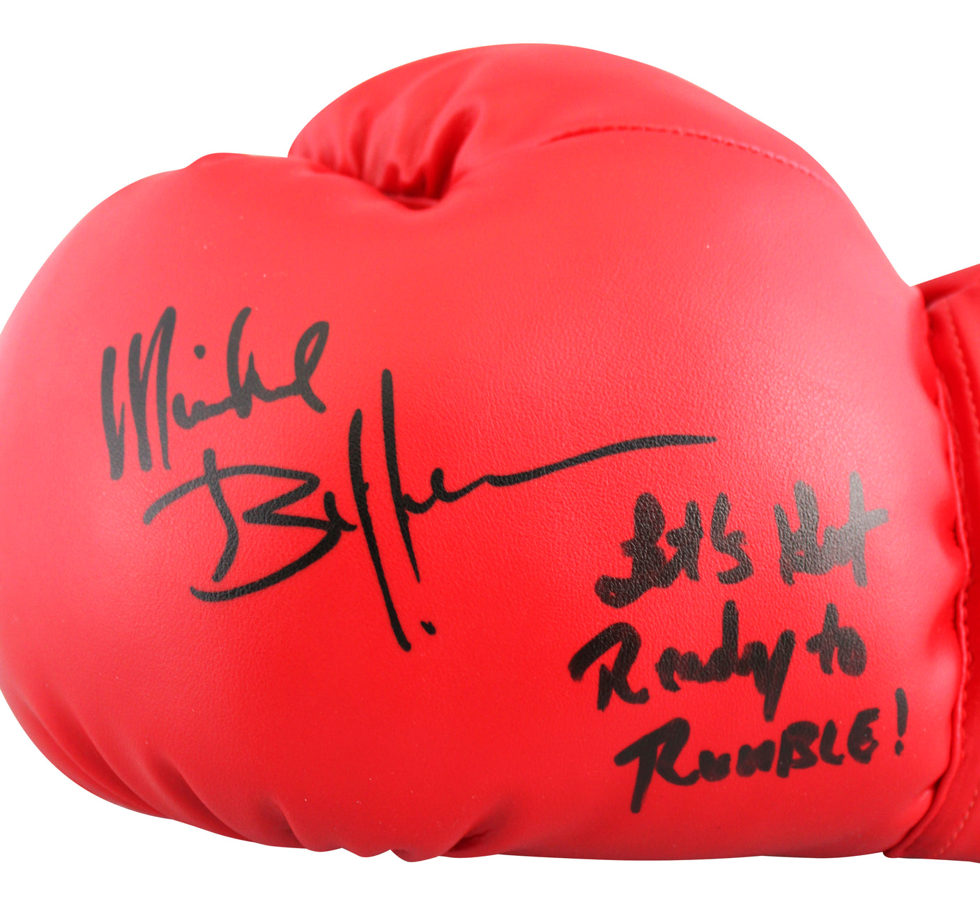 Michael Buffer "Let's Get Ready to Rumble!" Signed Red Everlast Boxing Glove JSA