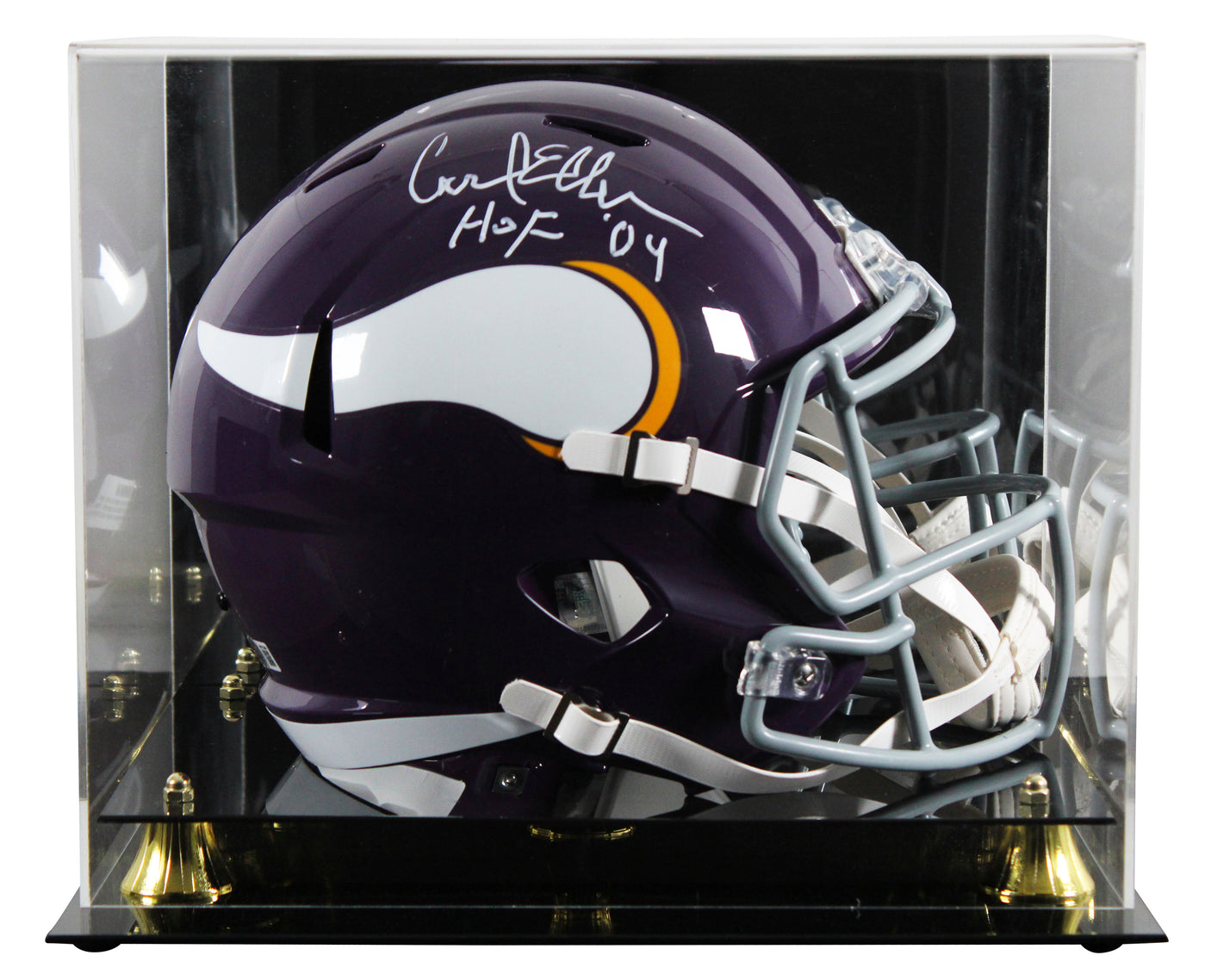Vikings Carl Eller "HOF 2004" Signed 1961-79 TB F/S Speed Rep Helmet W/ Case BAS