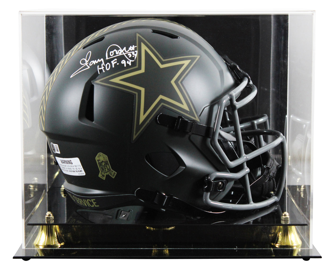 Cowboys Tony Dorsett "HOF 94" Signed STS IV Full Size Speed Rep Helmet BAS Wit 2