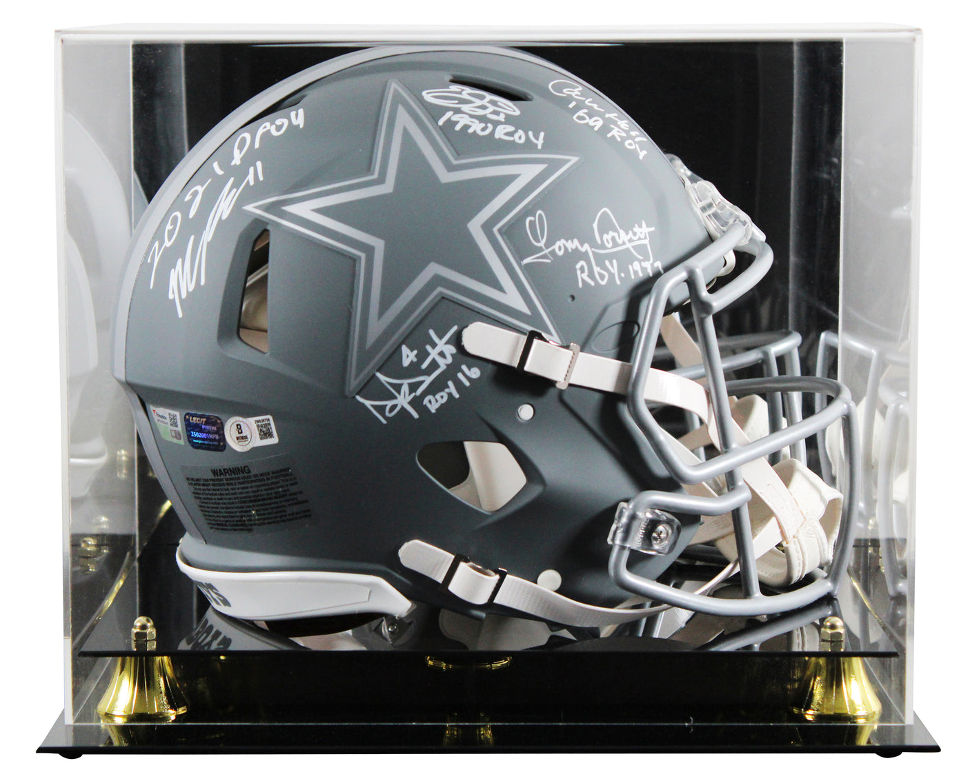 Prescott, Smith, Parsons +2 Signed Slate F/S Speed Proline Helmet W/ Case BAS W