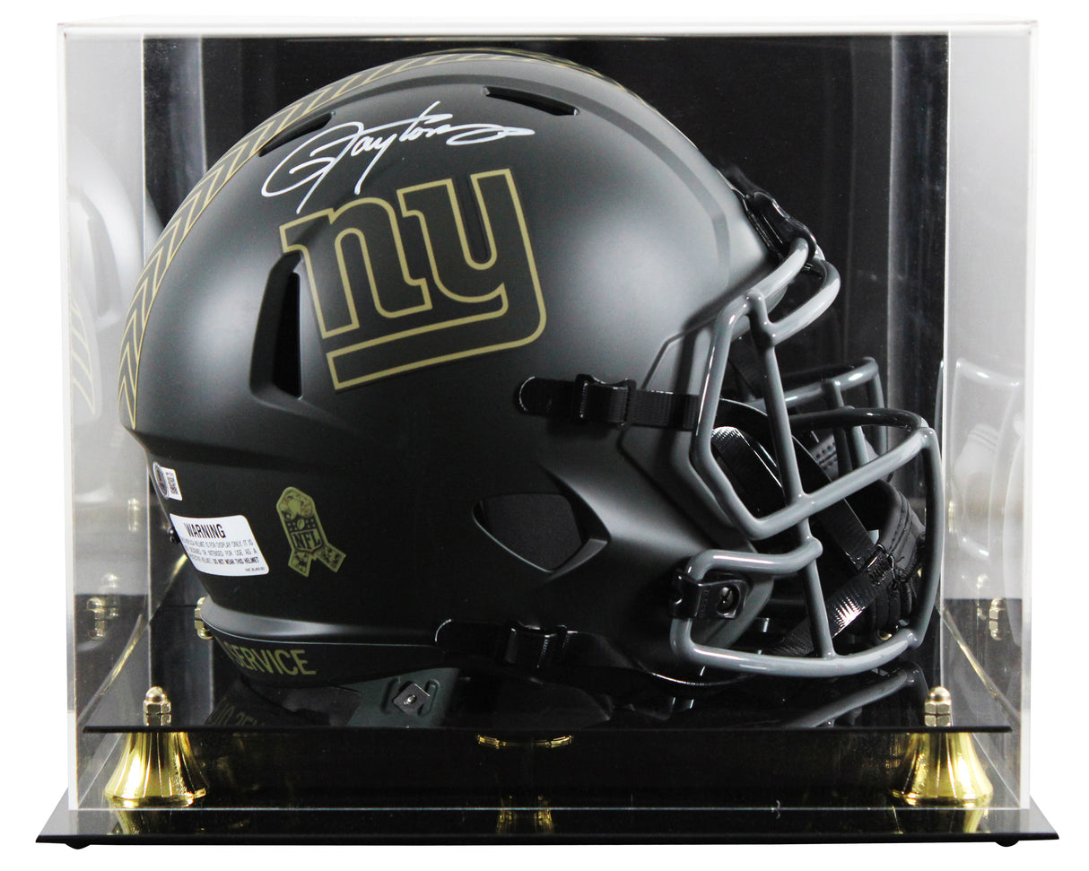 Giants Lawrence Taylor Signed STS IV Full Size Speed Rep Helmet W/ Case BAS Wit