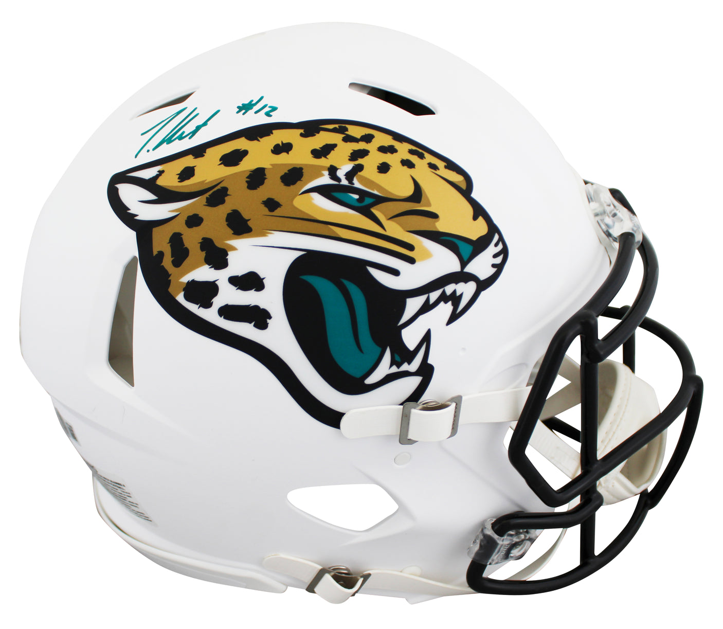 Jaguars Travis Hunter Signed 2024 On-Field Alt F/S Speed Proline Helmet BAS Wit