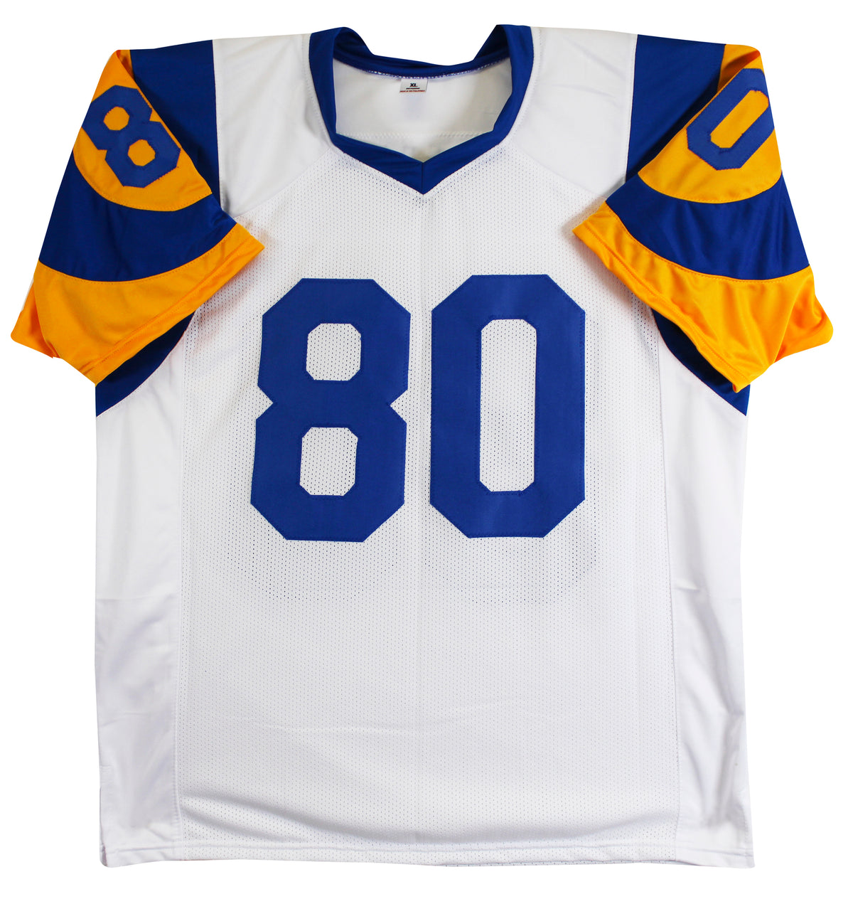 Isaac Bruce Authentic Signed White Pro Style Jersey Autographed BAS Witnessed