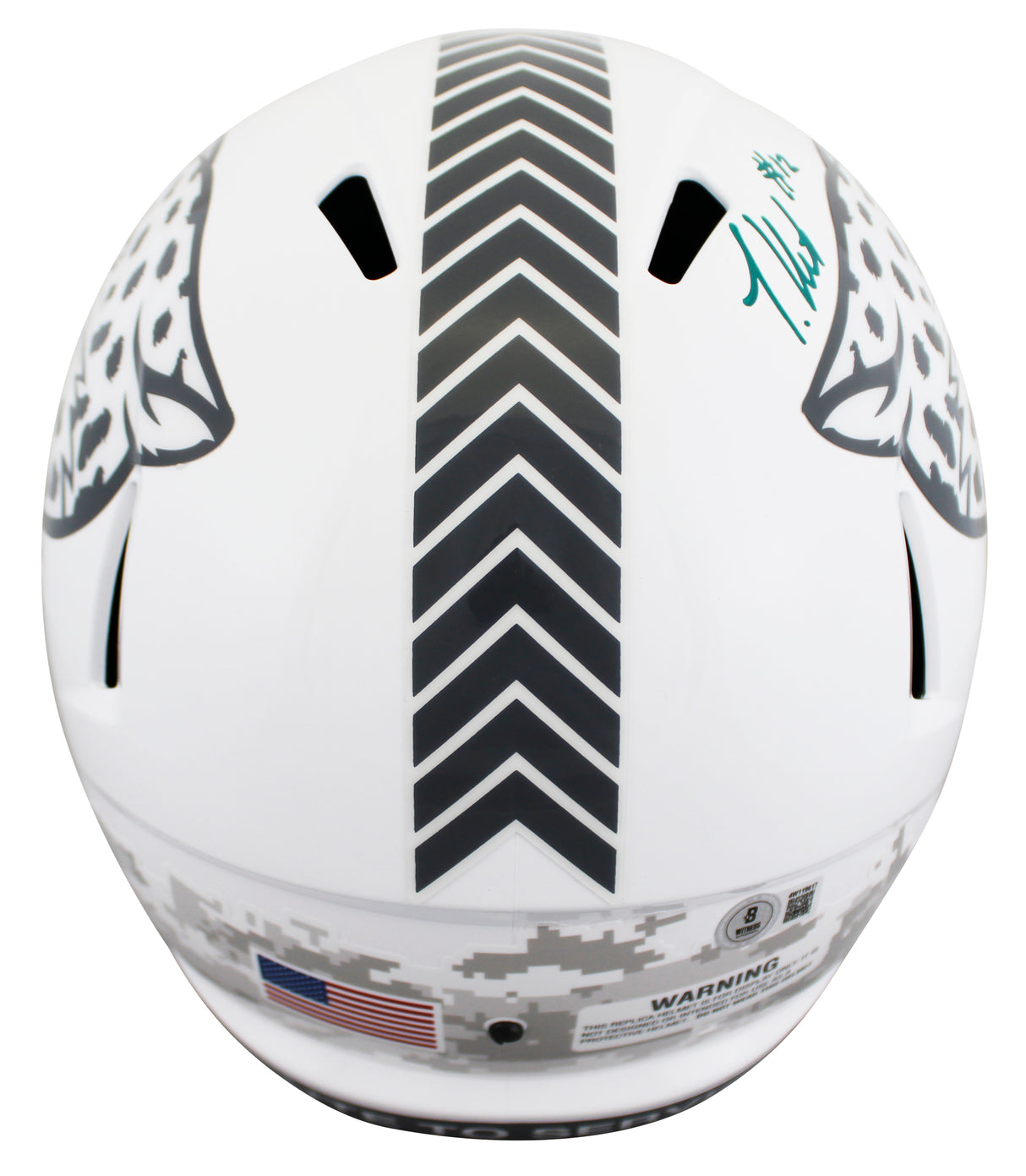 Jaguars Travis Hunter Signed STS III Full Size Speed Rep Helmet W/ Case BAS Wit