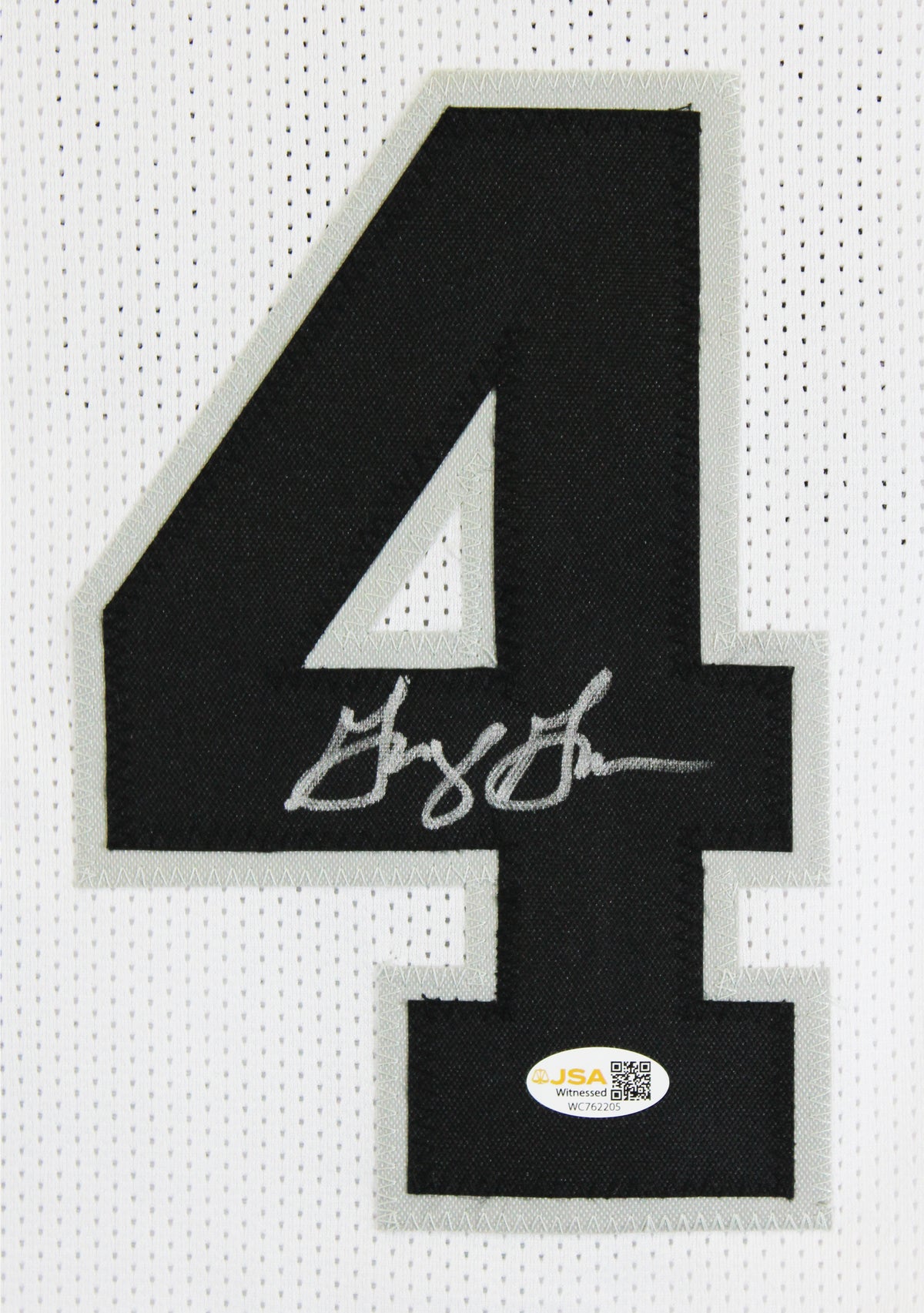George Gervin Authentic Signed White Pro Style Jersey Autographed JSA Witness
