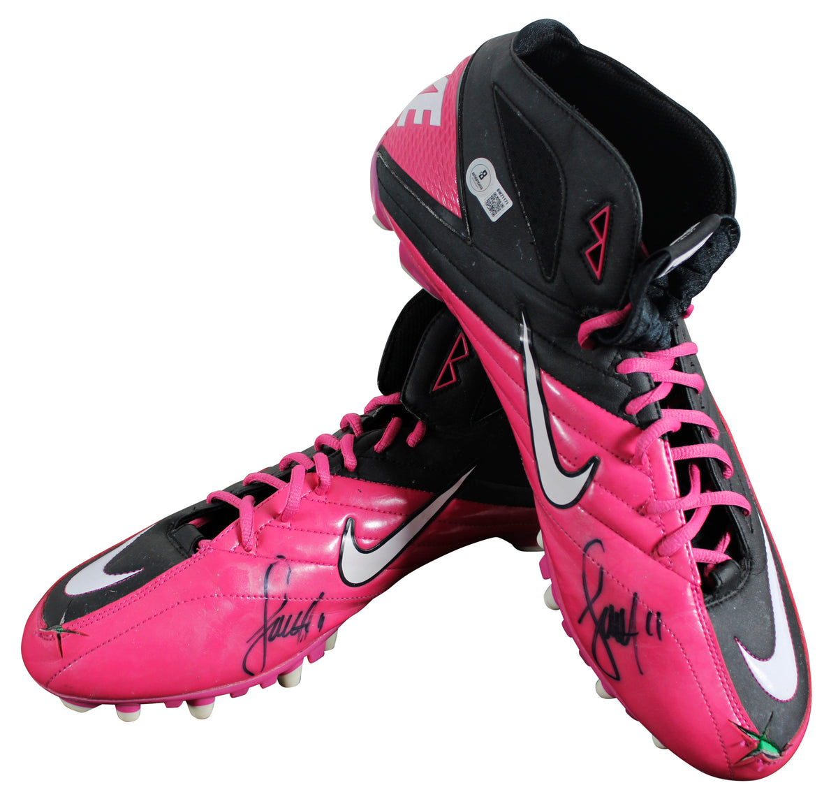 Larry Fitzgerald Signed 10/10/10 Game Worn Nike Zoom Vapor Carbon Fly Cleats BAS