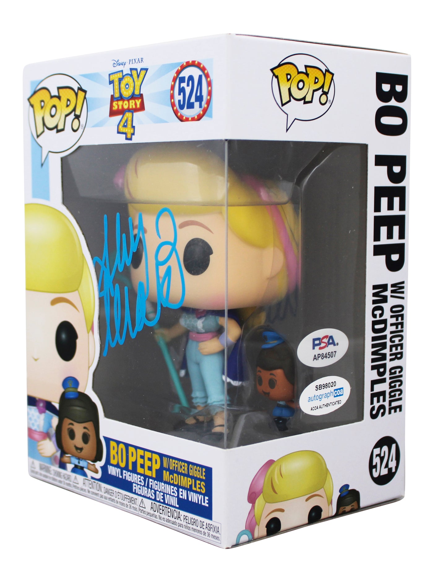 Ally Maki Toy Story 4 Signed Bo Peep #524 Funko Pop Vinyl Figure PSA #AP84507