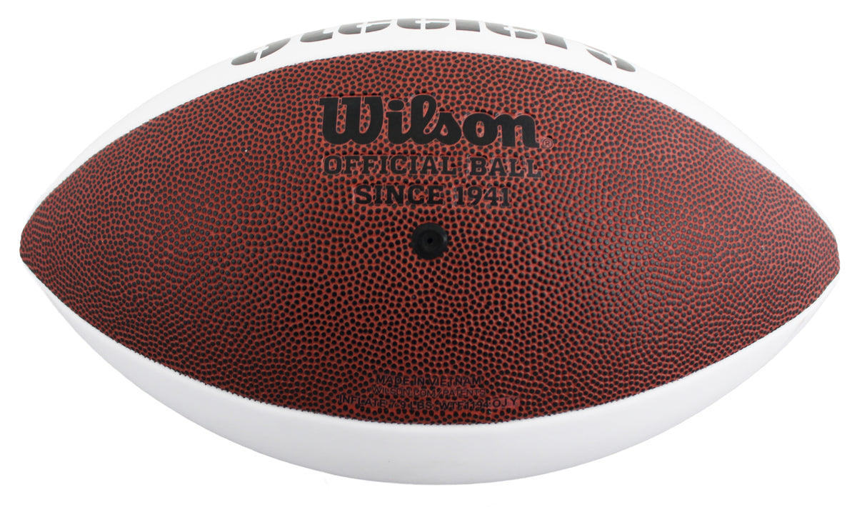 Steelers Hines Ward Signed Wilson White Panel Logo Nfl Football w/ Case BAS Wit