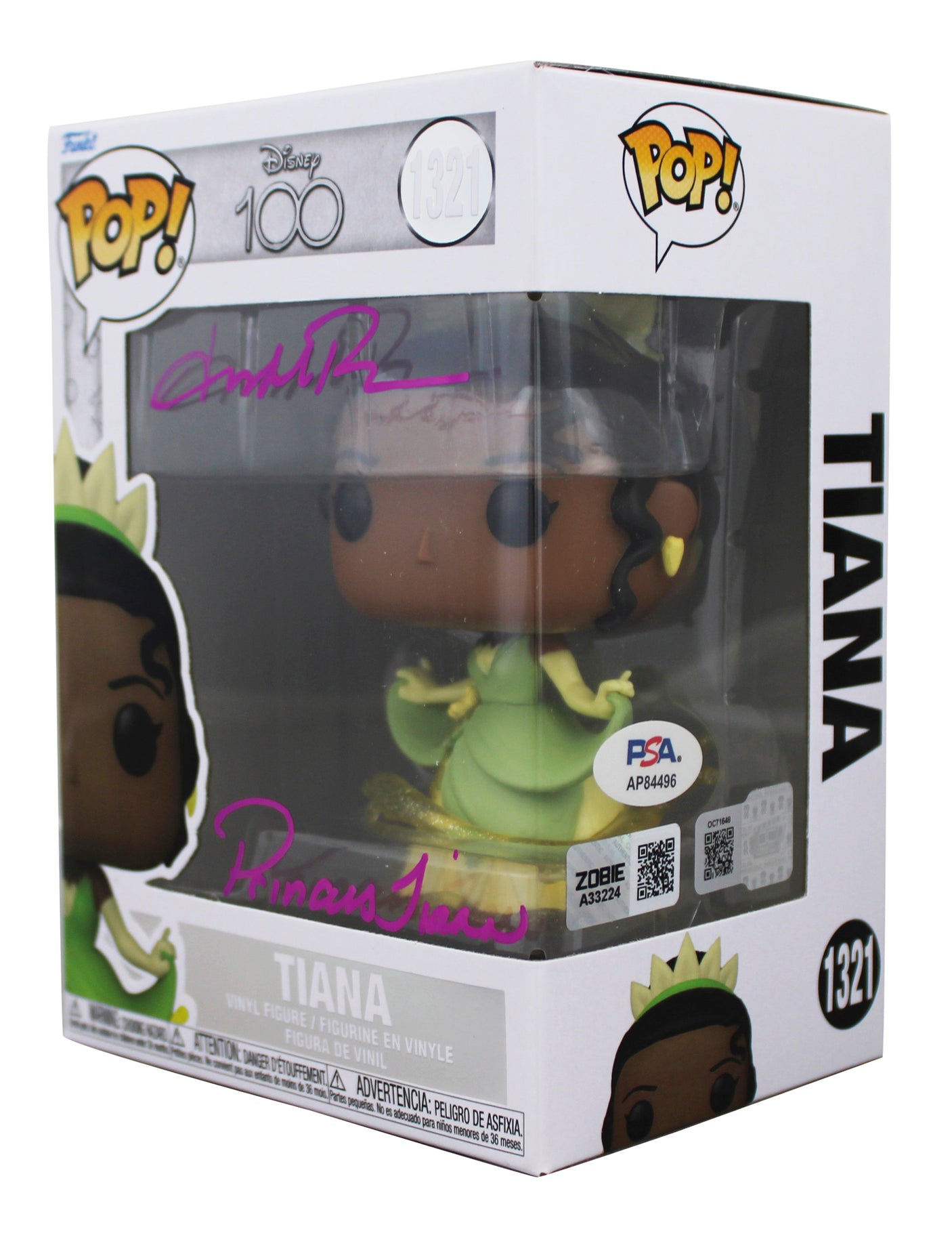 Anika Noni Rose "Princess Tiana" Signed #1321 Funko Pop Vinyl Figure PSA/DNA