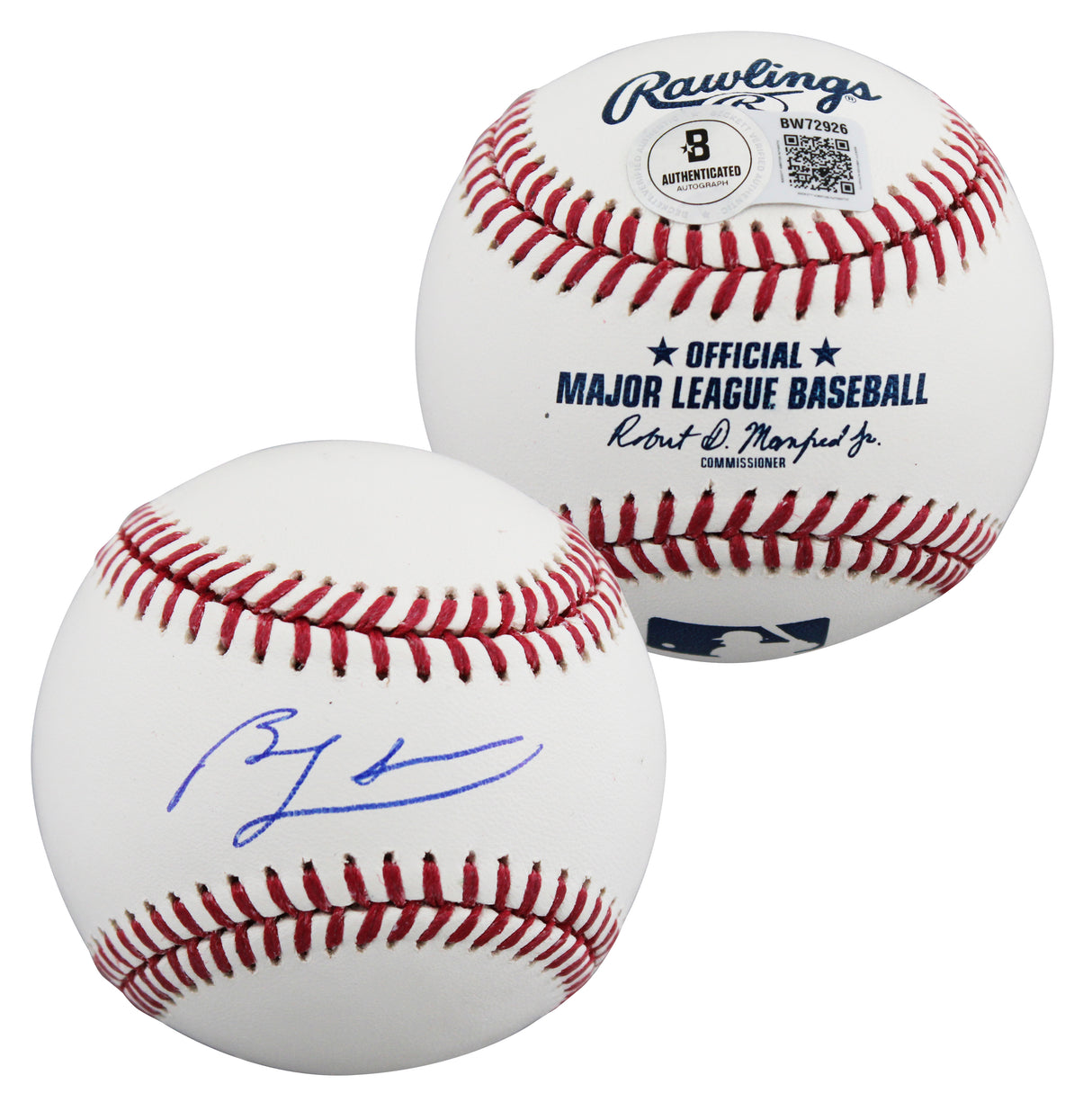 Cubs Ben Zobrist Authentic Signed Robert Manfred OML Baseball Autographed BAS