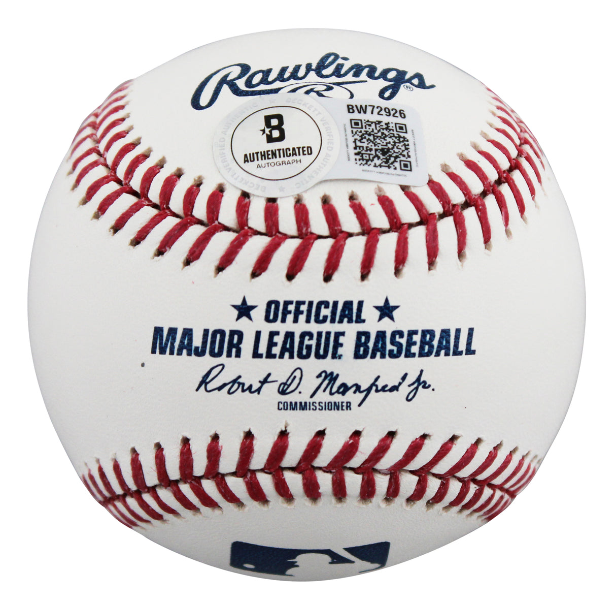 Cubs Ben Zobrist Authentic Signed Robert Manfred OML Baseball W/ Case BAS