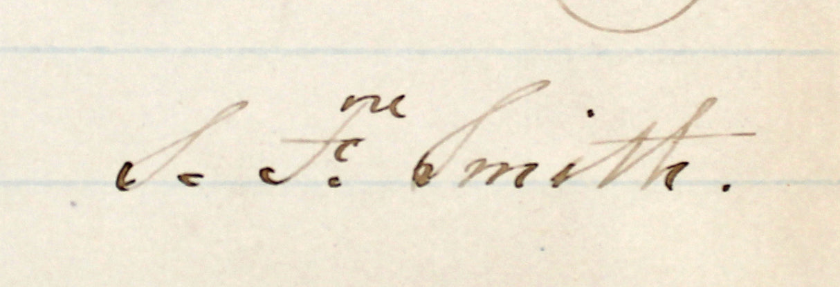 Samuel Francis Smith Signed 8x10 Hand Written "My country" Poem BAS #AE09505