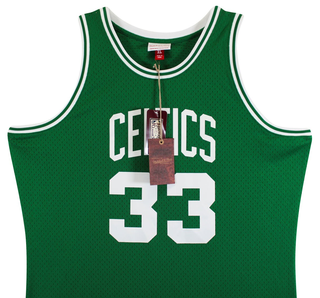 Celtics (3) Bird, Parish & McHale Signed Green M&N Swingman Jersey BAS Witnessed