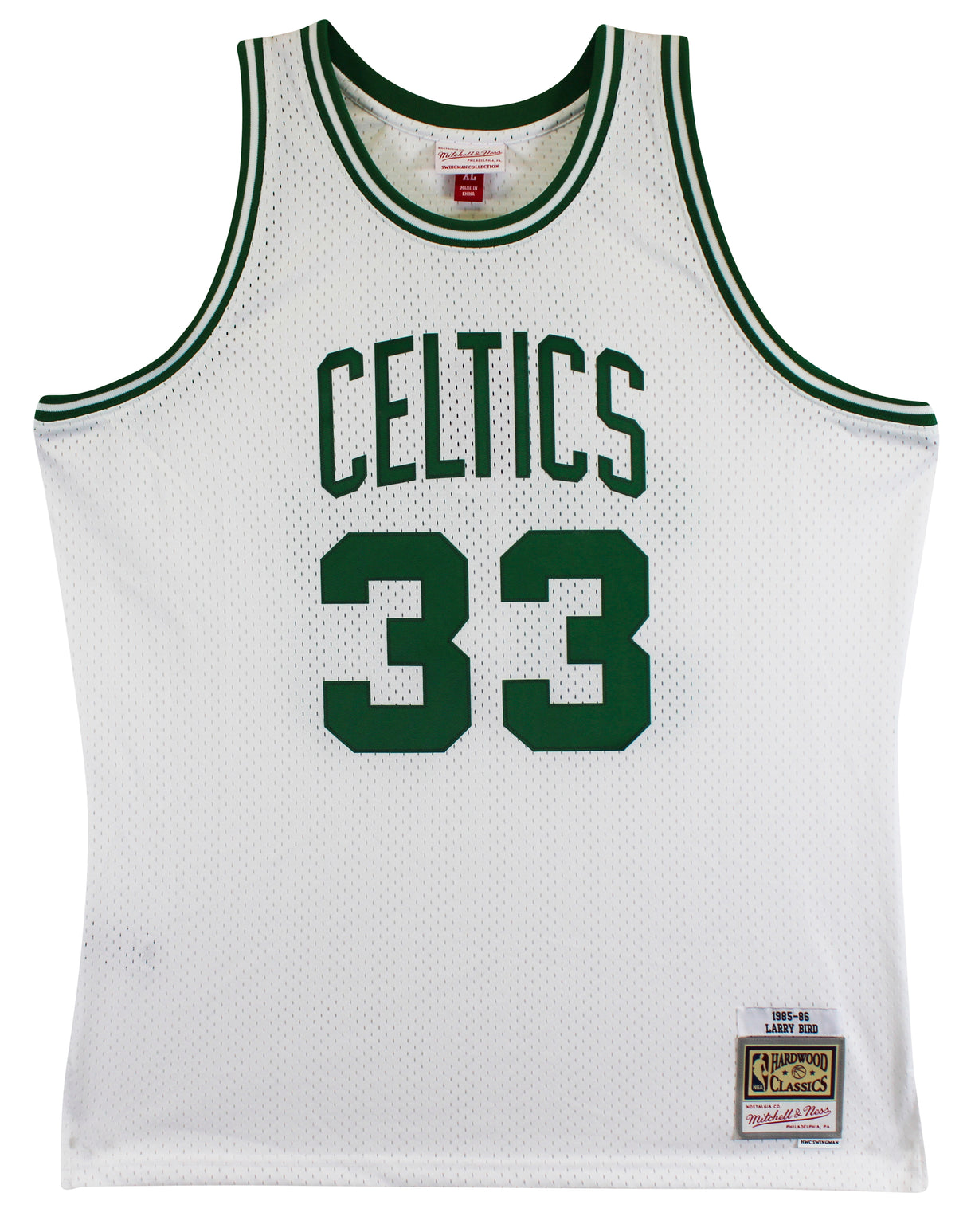 Celtics (3) Bird, Parish & McHale Signed White M&N Swingman Jersey BAS Witnessed