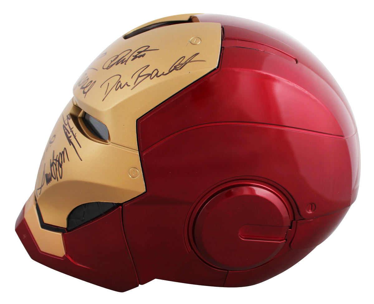 Avengers (12) Downey Jr., Hemsworth, Pratt +9 Signed Iron Man F/S Helmet BAS