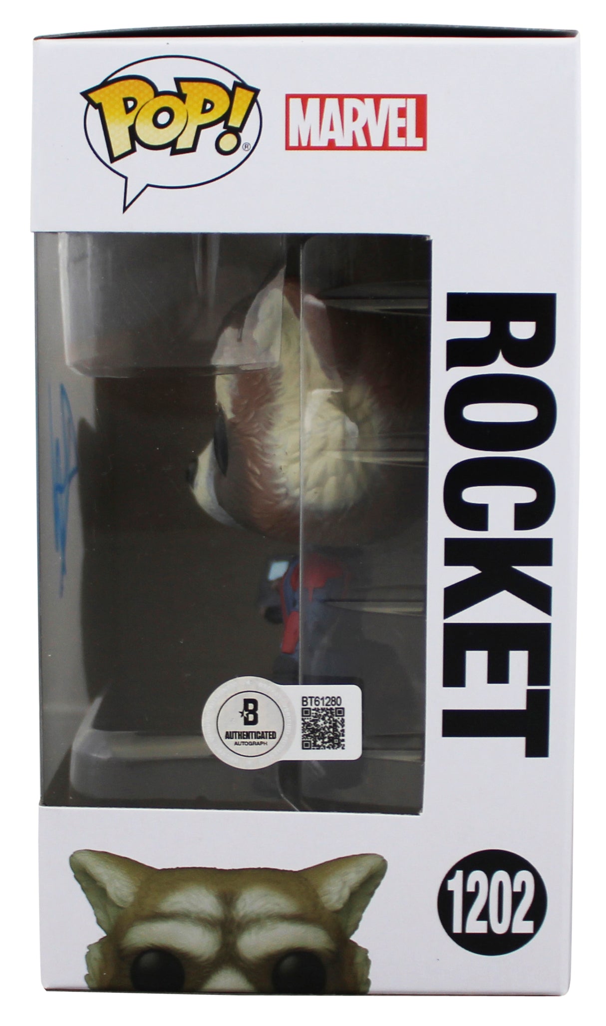 Bradley Cooper Guardians of the Galaxy Signed Rocket #1202 Funko Pop Figure BAS