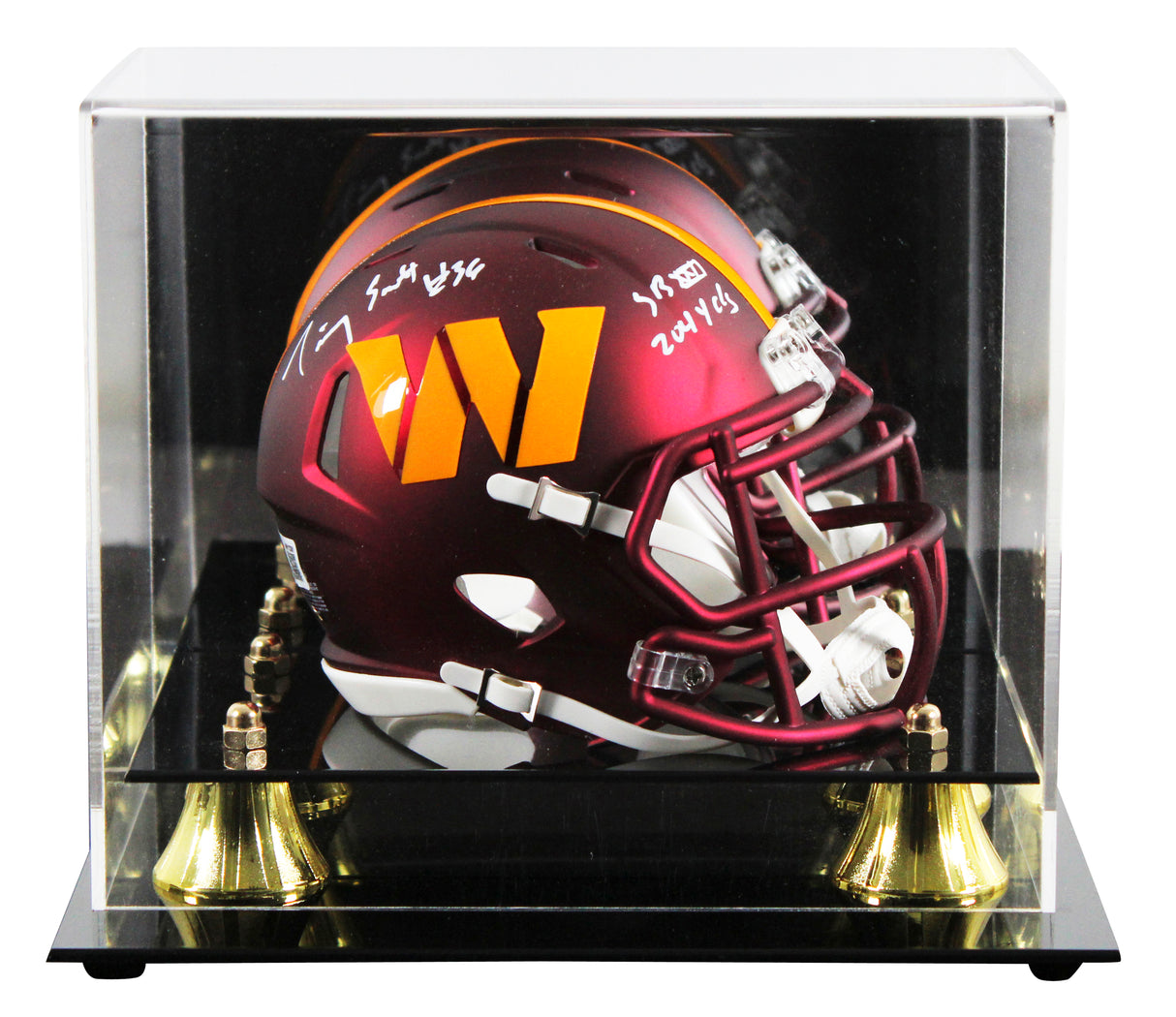 Timmy Smith "Record 204 Yards SB XXII" Signed Speed Mini Helmet W/ Case BAS Wit