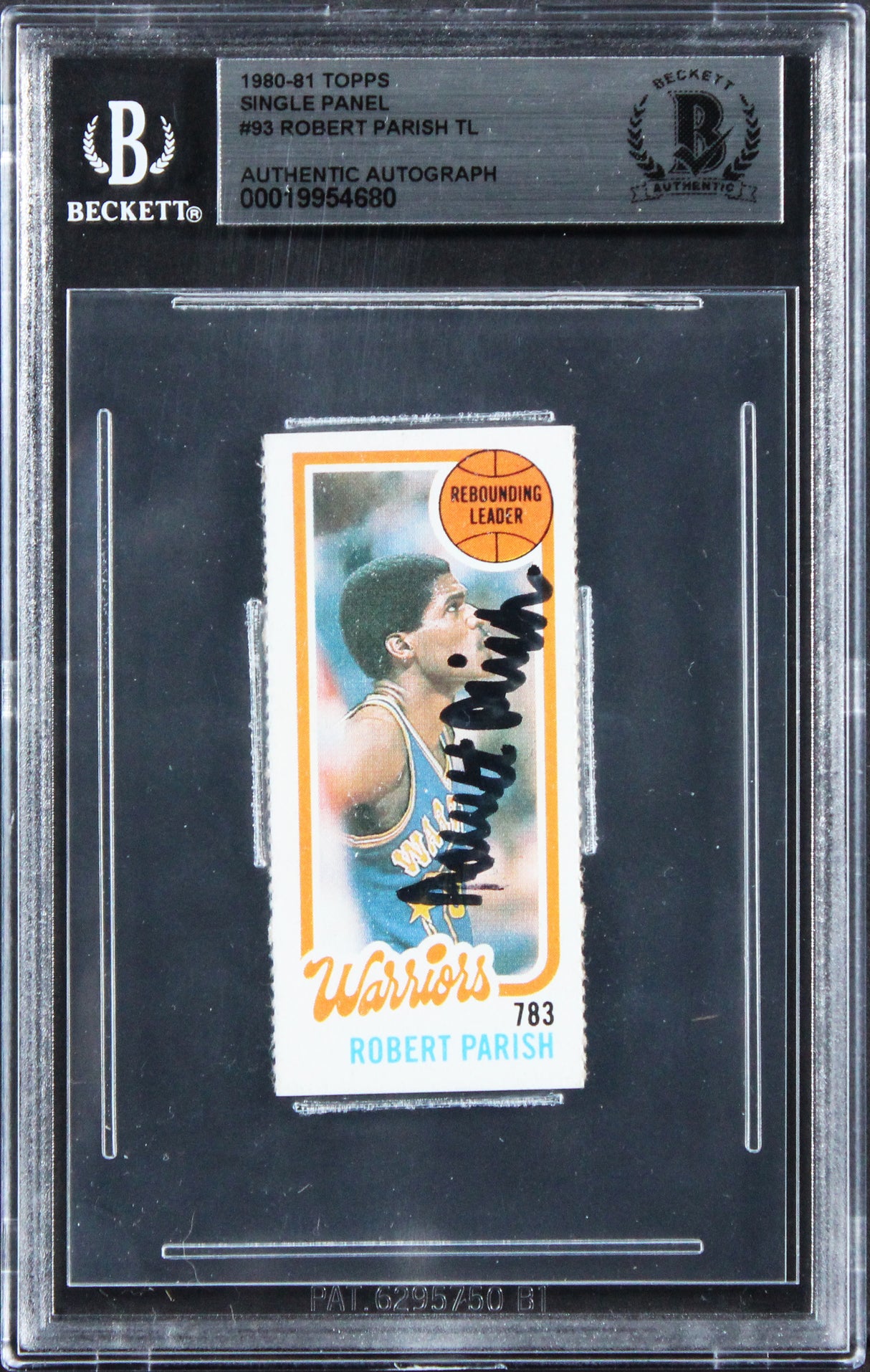 Celtics Robert Parish 1979 Topps #93 Single Panel Card Autographed BAS Slabbed