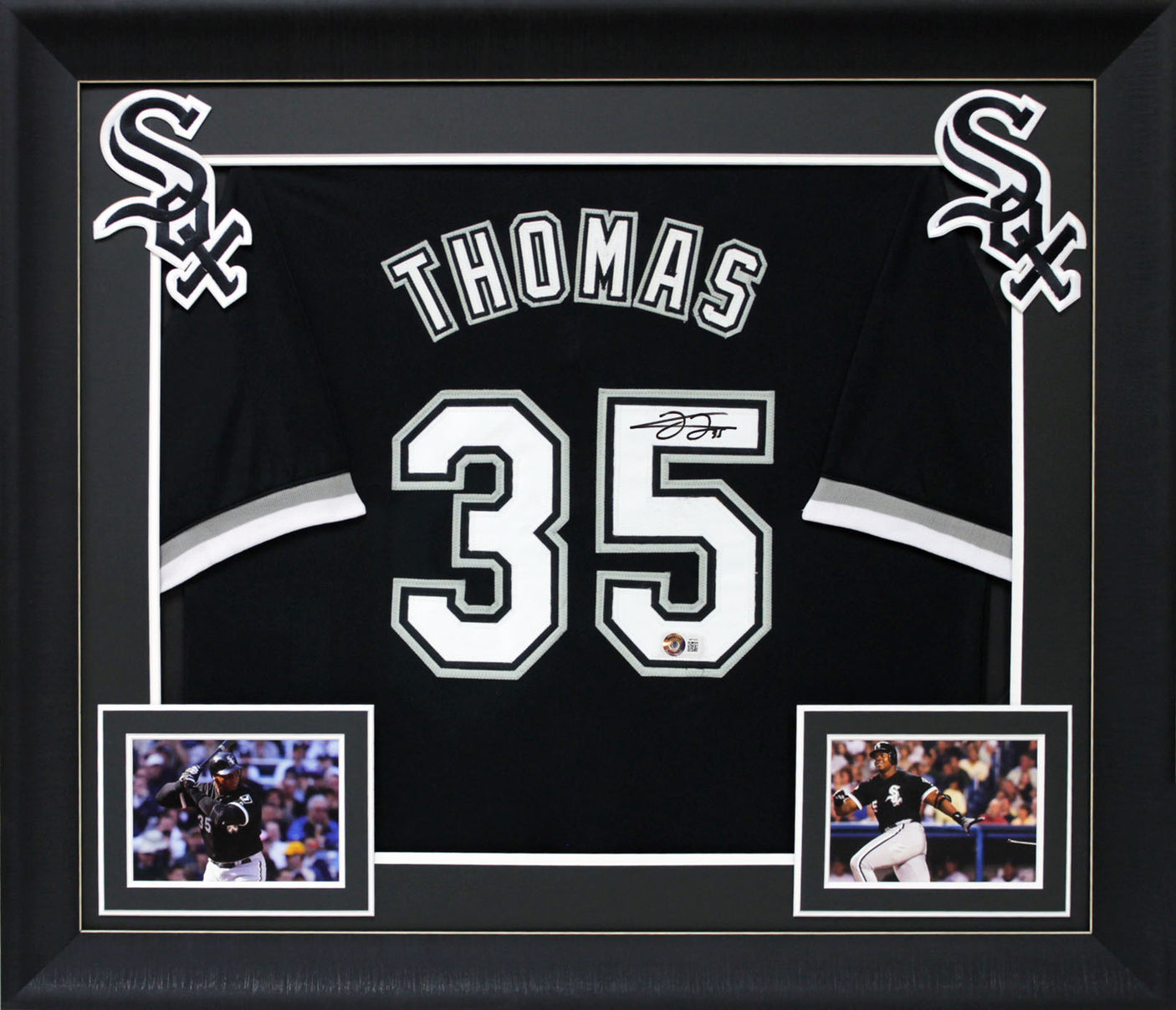 Frank Thomas Authentic Signed Black Pro Style Framed Jersey BAS Witnessed