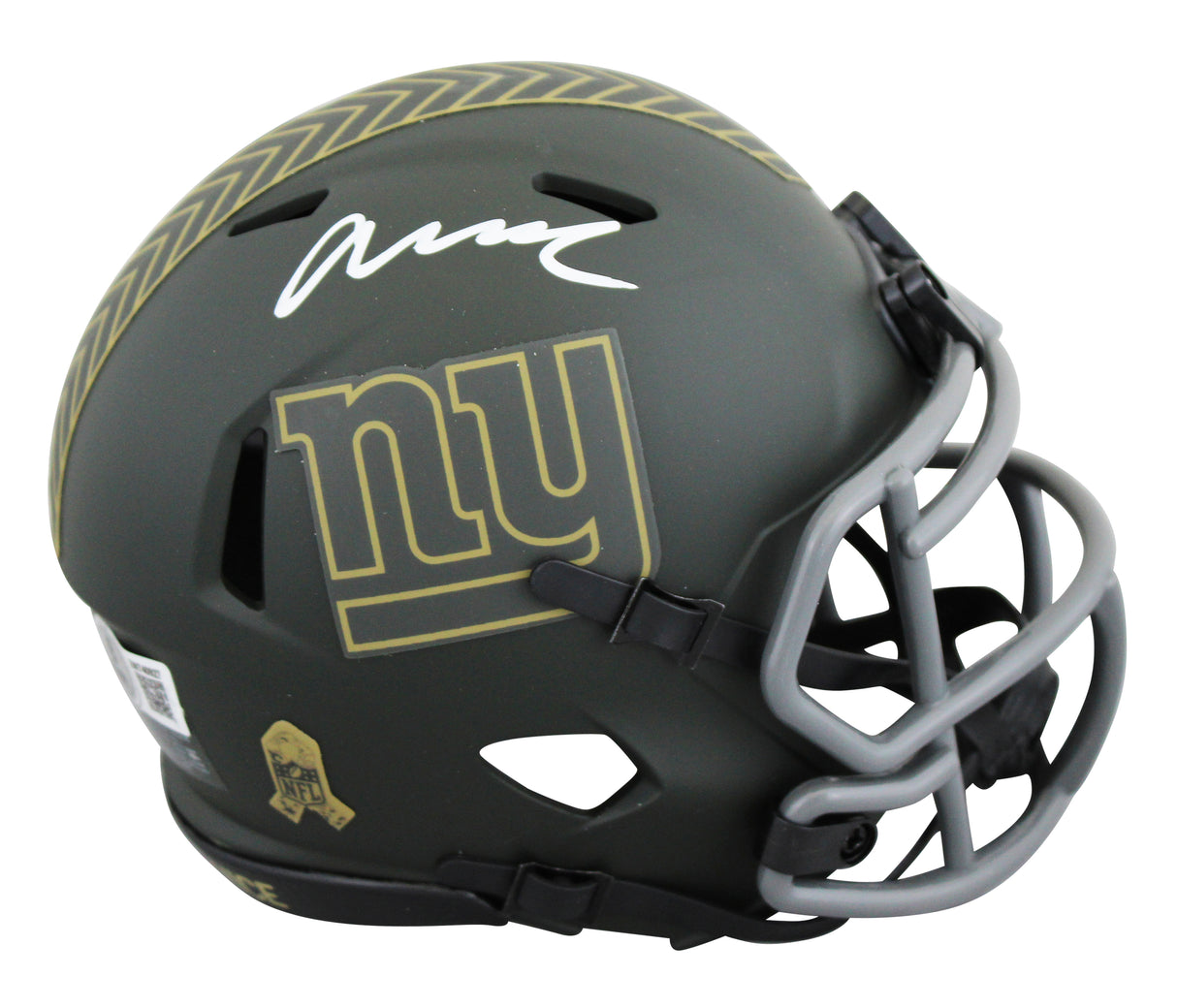 Giants Abdul Carter Signed Salute To Service IV Speed Mini Helmet W/ Case BAS W