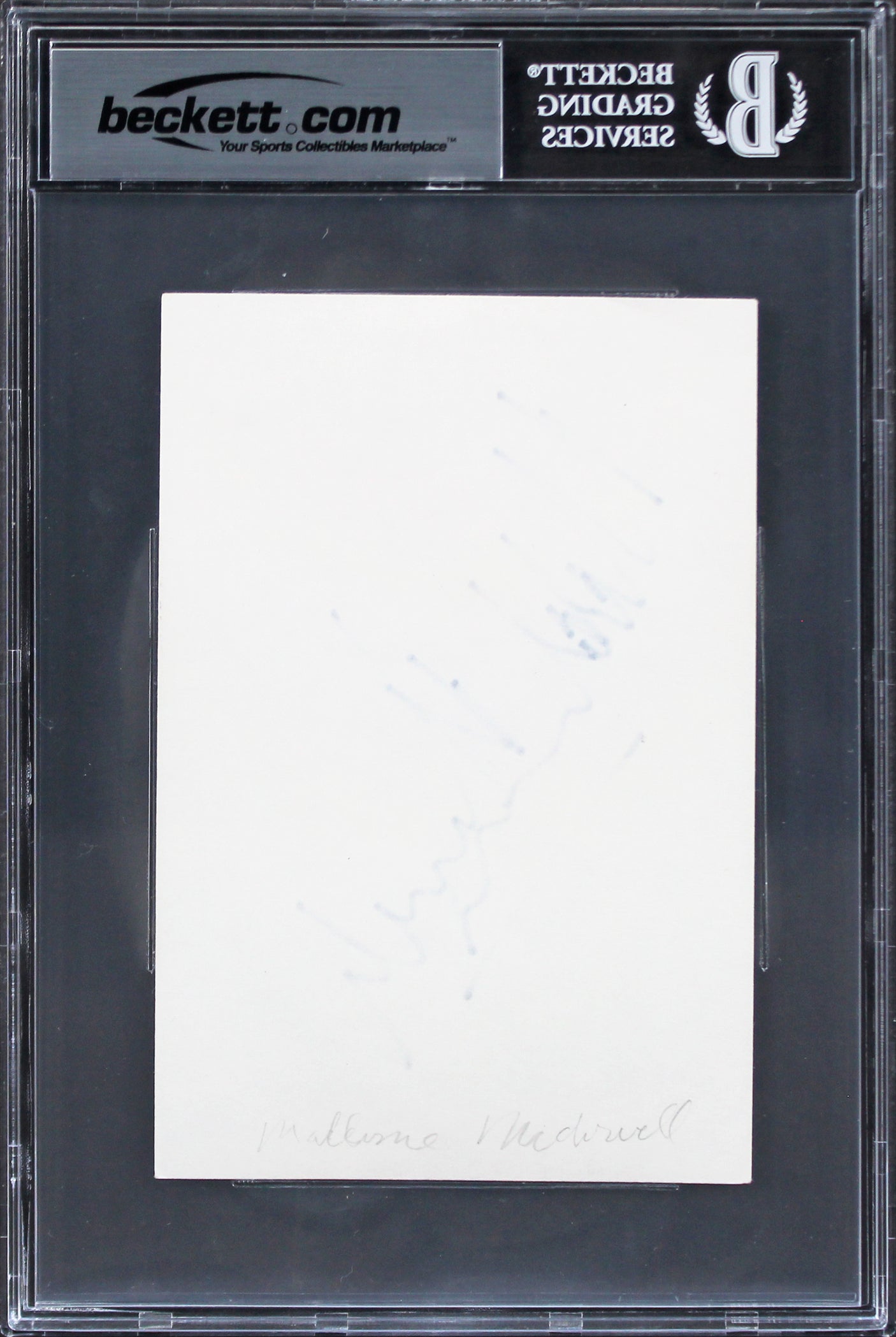 Malcolm McDowell A Clockwork Orange Authentic Signed 4x6 Index Card BAS Slabbed