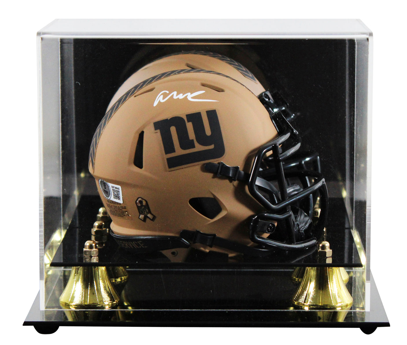 Giants Abdul Carter Signed Salute To Service II Speed Mini Helmet W/ Case BAS W