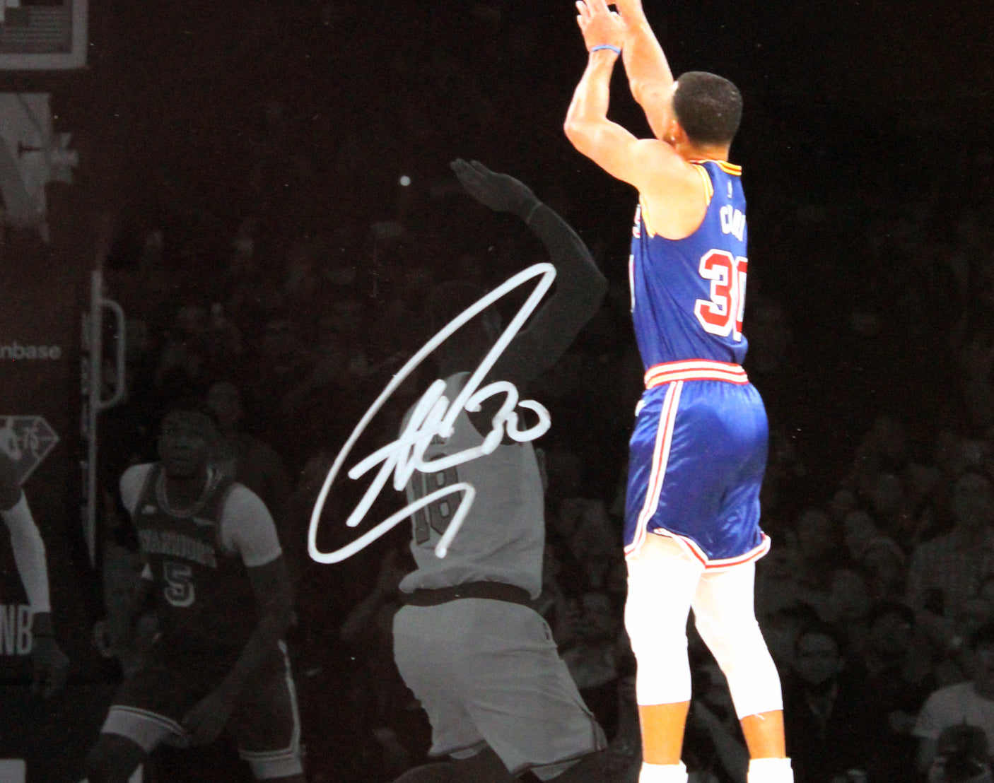 Warriors Stephen Curry Signed 16x20 Horizontal Spotlight Shooting Photo JSA