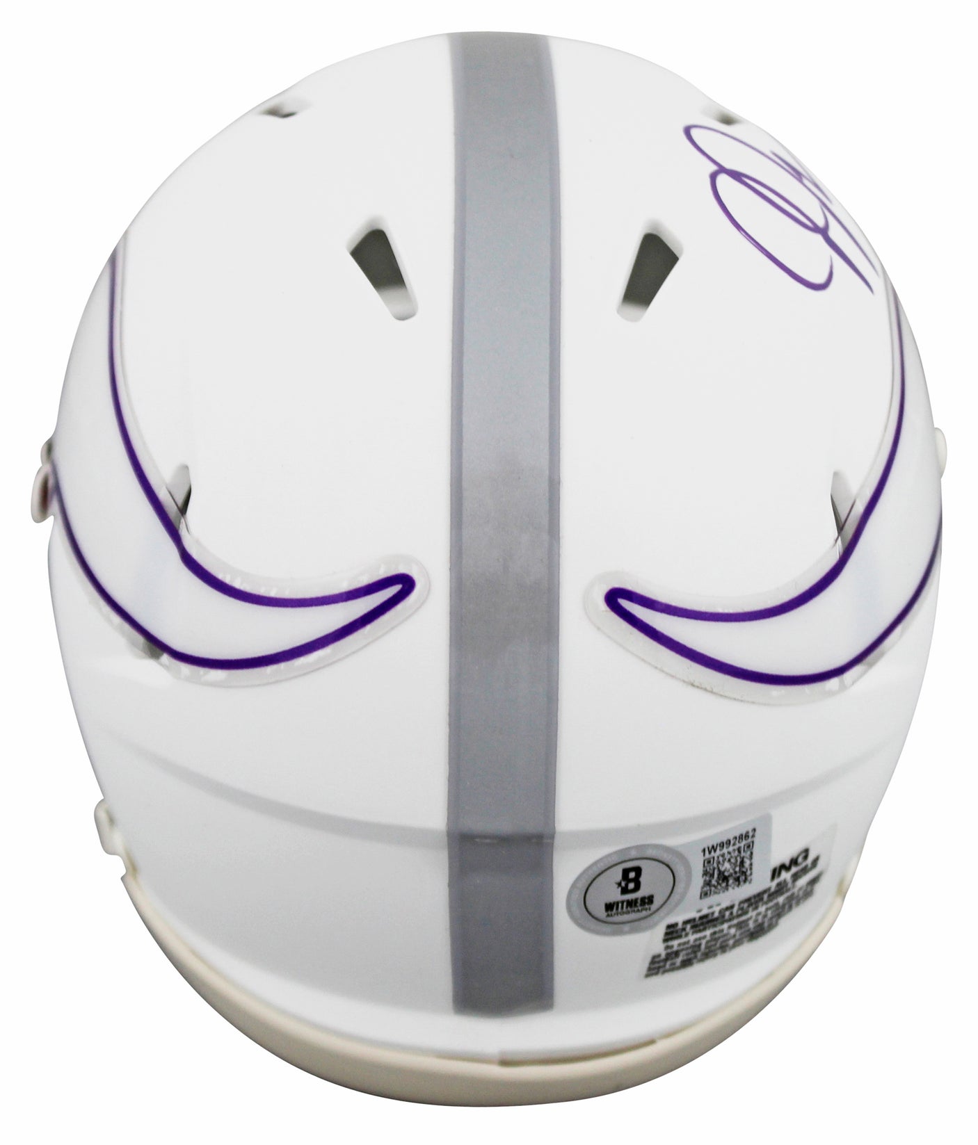 Vikings Justin Jefferson Signed 2024 On-Field Alt Speed Mini Helmet BAS Witness