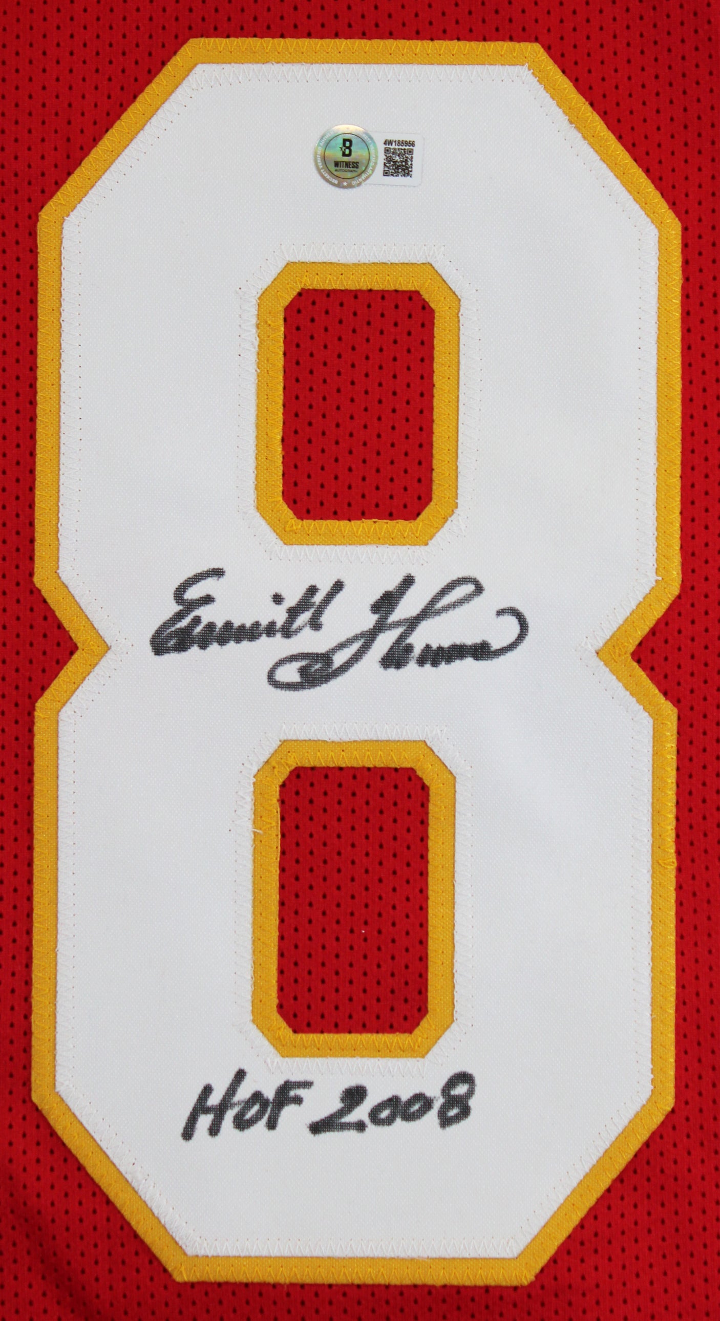 Emmitt Thomas HOF "2008" Authentic Signed Red Pro Style Jersey BAS Witnessed